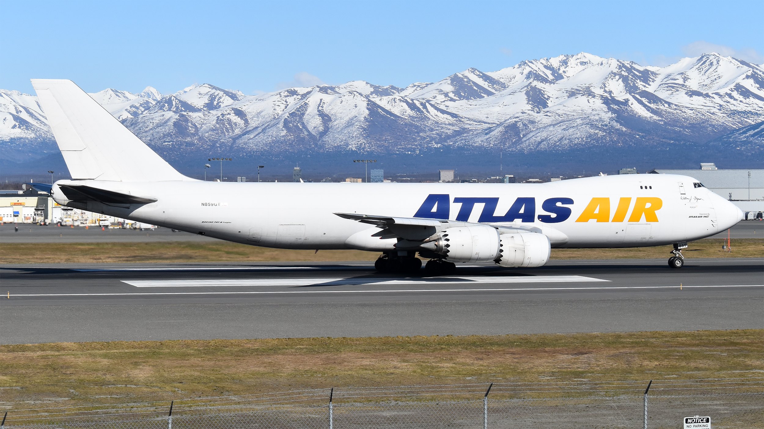 Full size: Atlas Air Boeing 747-8F N859GT at Anchorage Ted Stevens International Airport