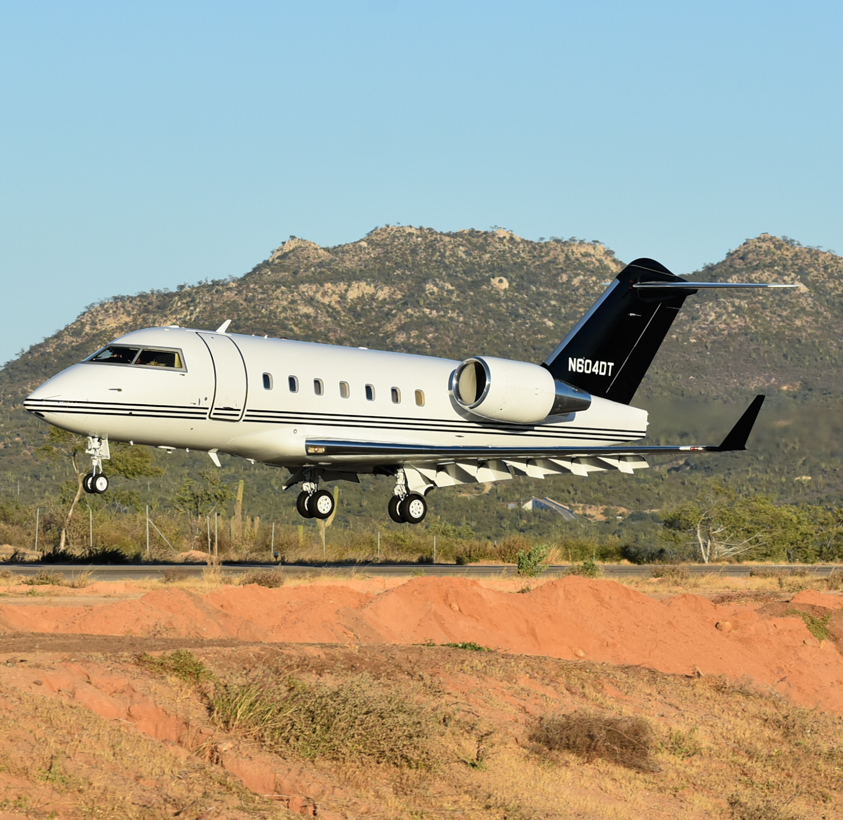 Full size: PRIVATE Bombardier Challenger 604 N604DT at Aeropuerto de Cabo San Lucas Internacional