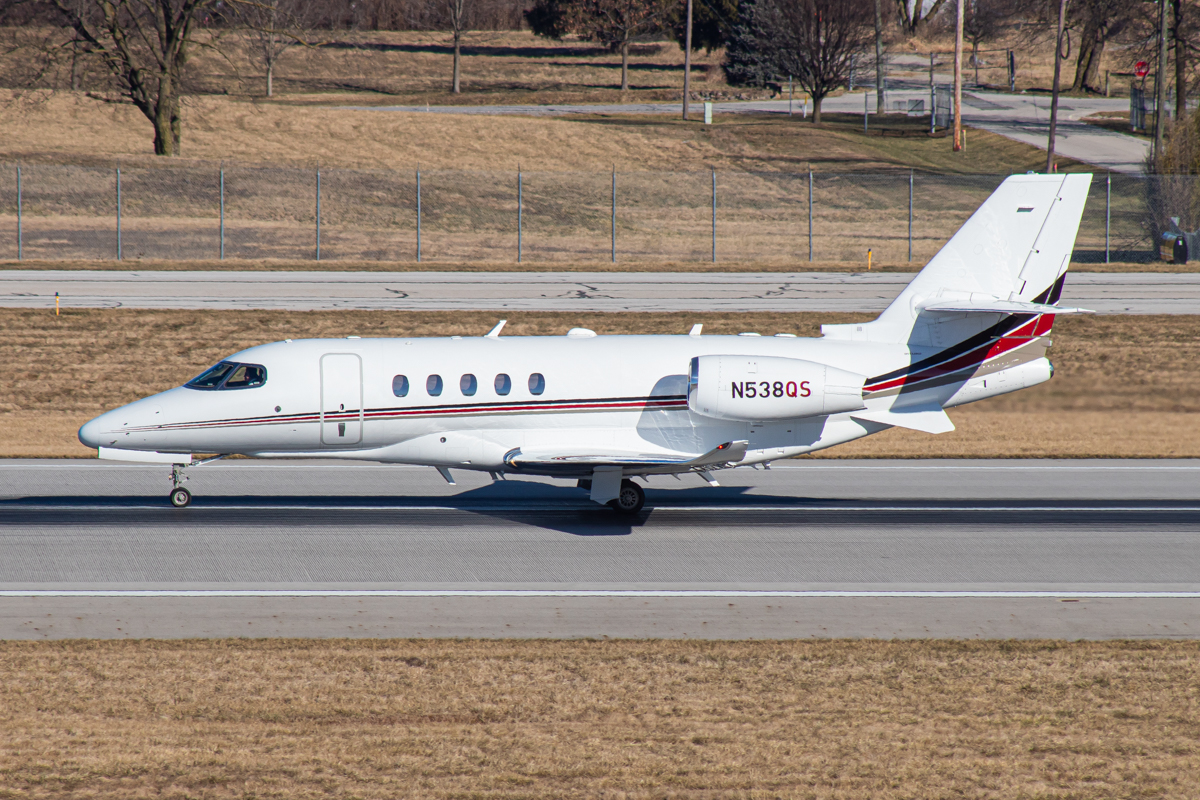 Full size: NetJets Cessna Citation Latitude N538QS at John Glenn Columbus International Airport
