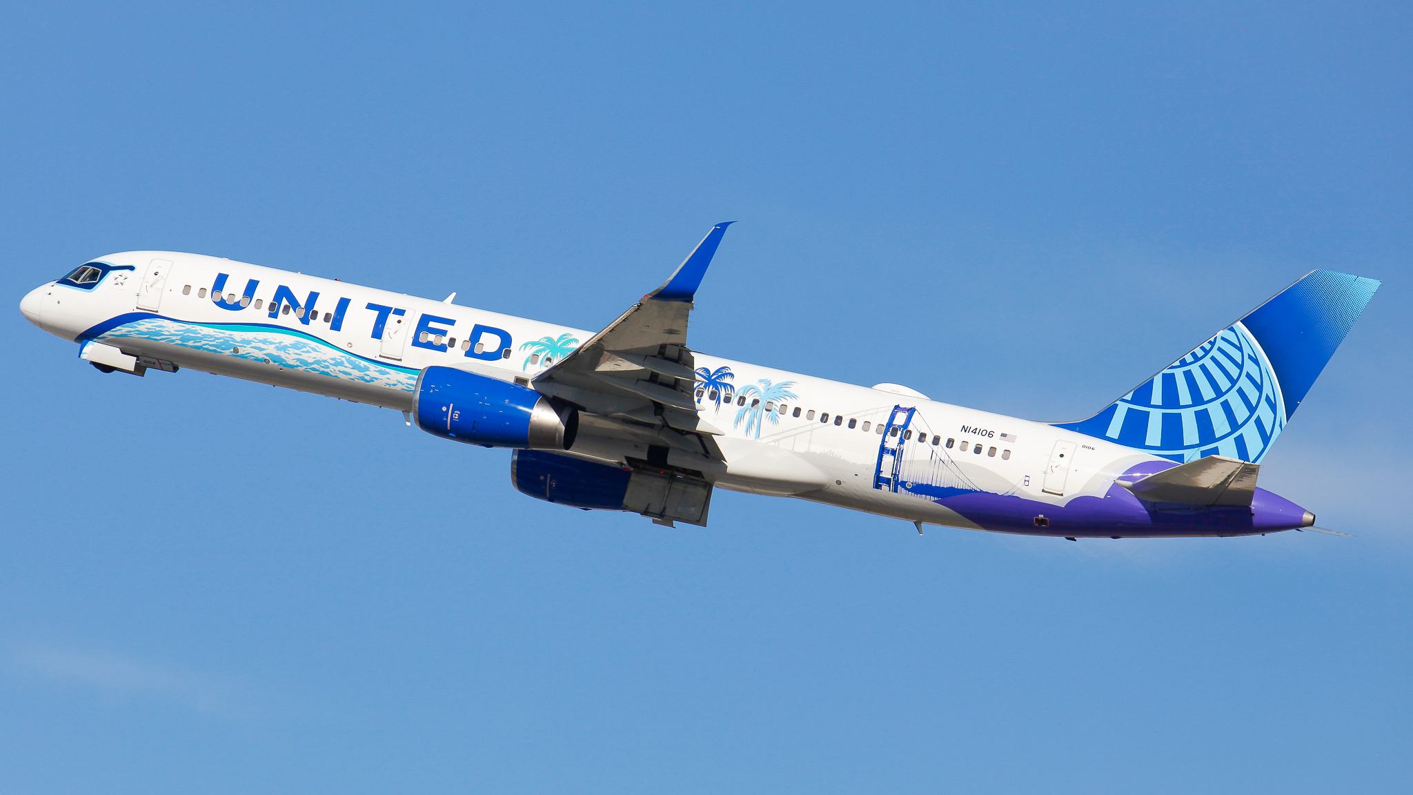 Full size: United Airlines Boeing 757-200 N14106 at Los Angeles International Airport
