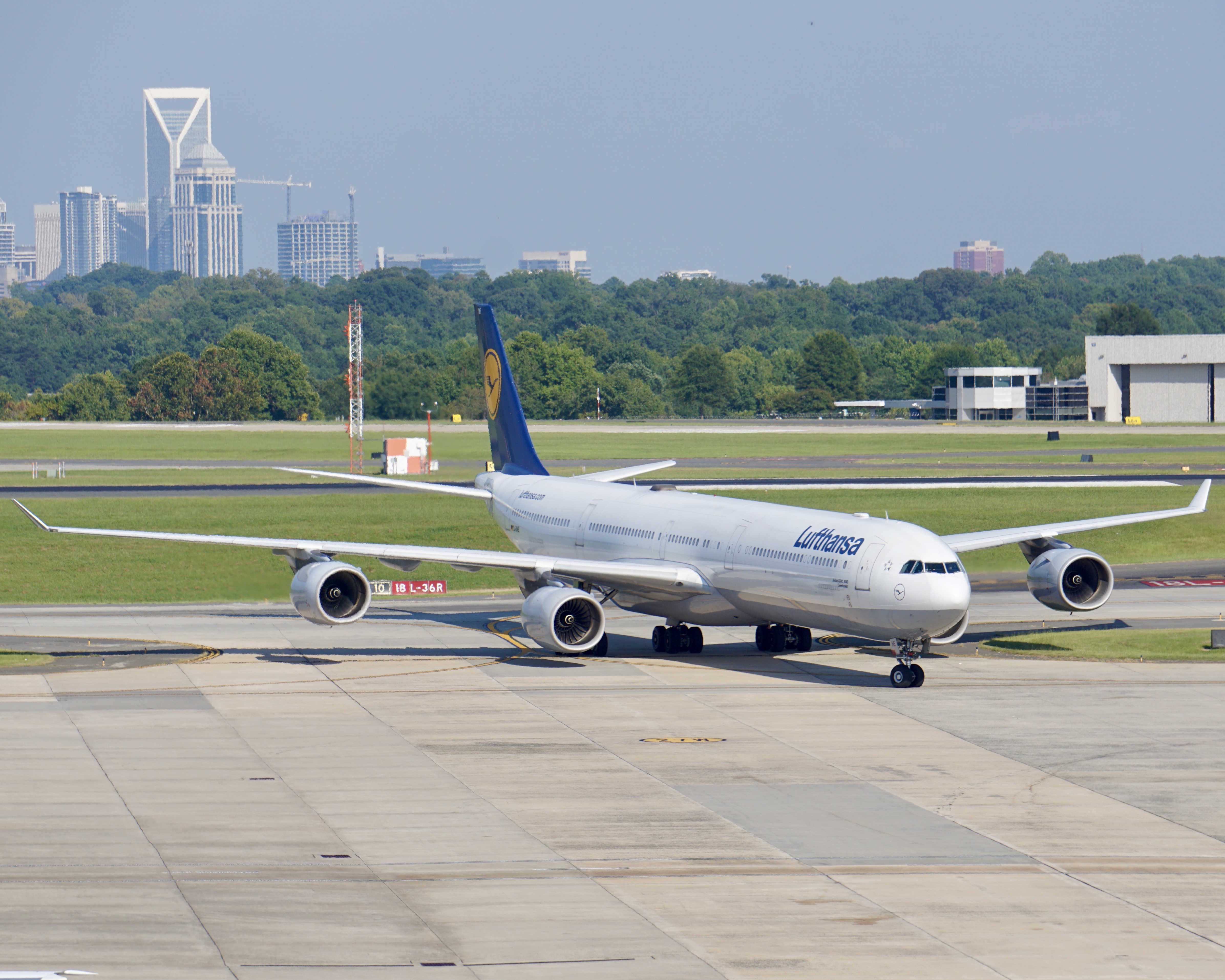 Full size: Lufthansa  Airbus A340-600 D-AIHE at Charlotte/Douglas International Airport