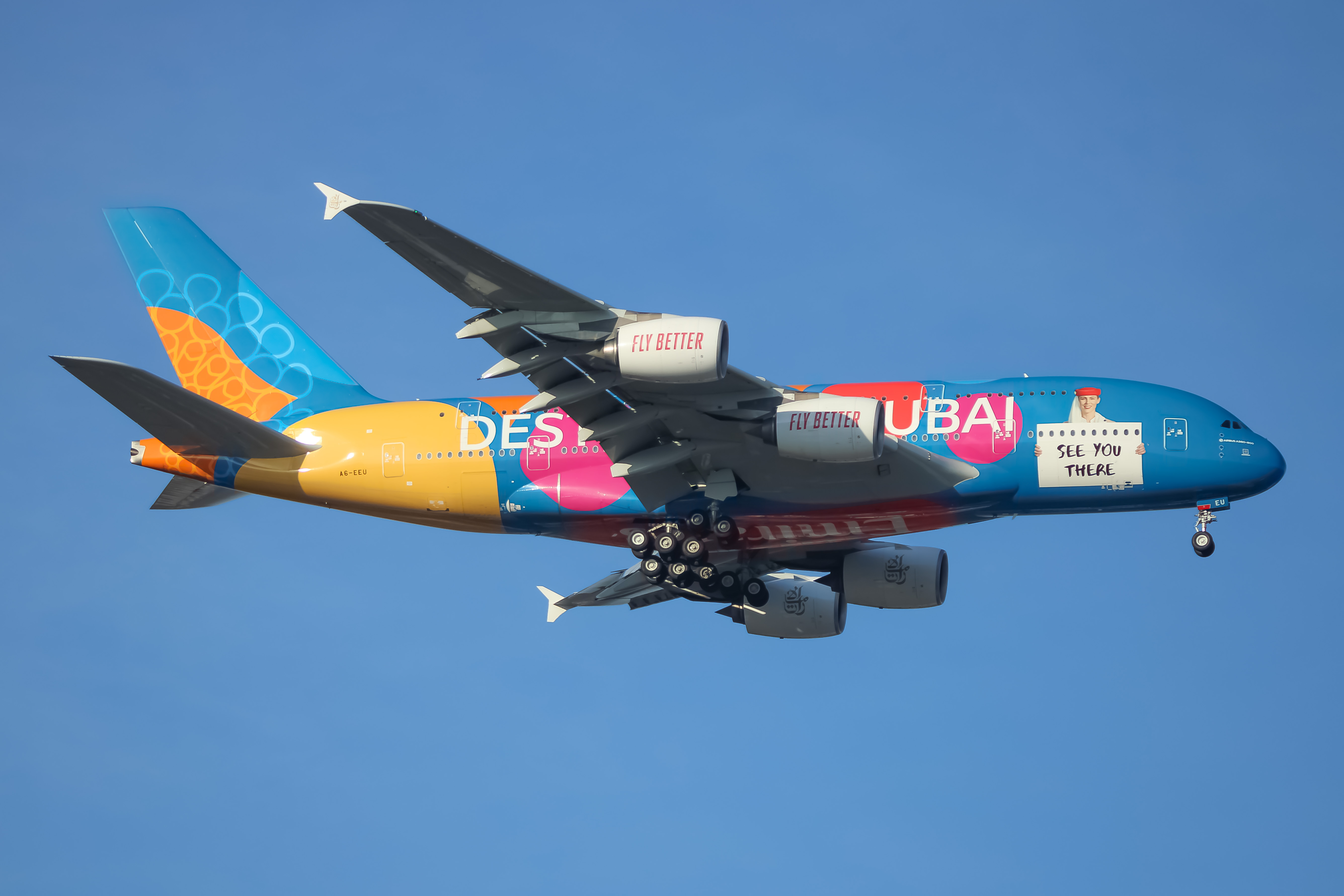 Full size: Emirates Airbus A380-800 A6-EEU at Washington Dulles International Airport