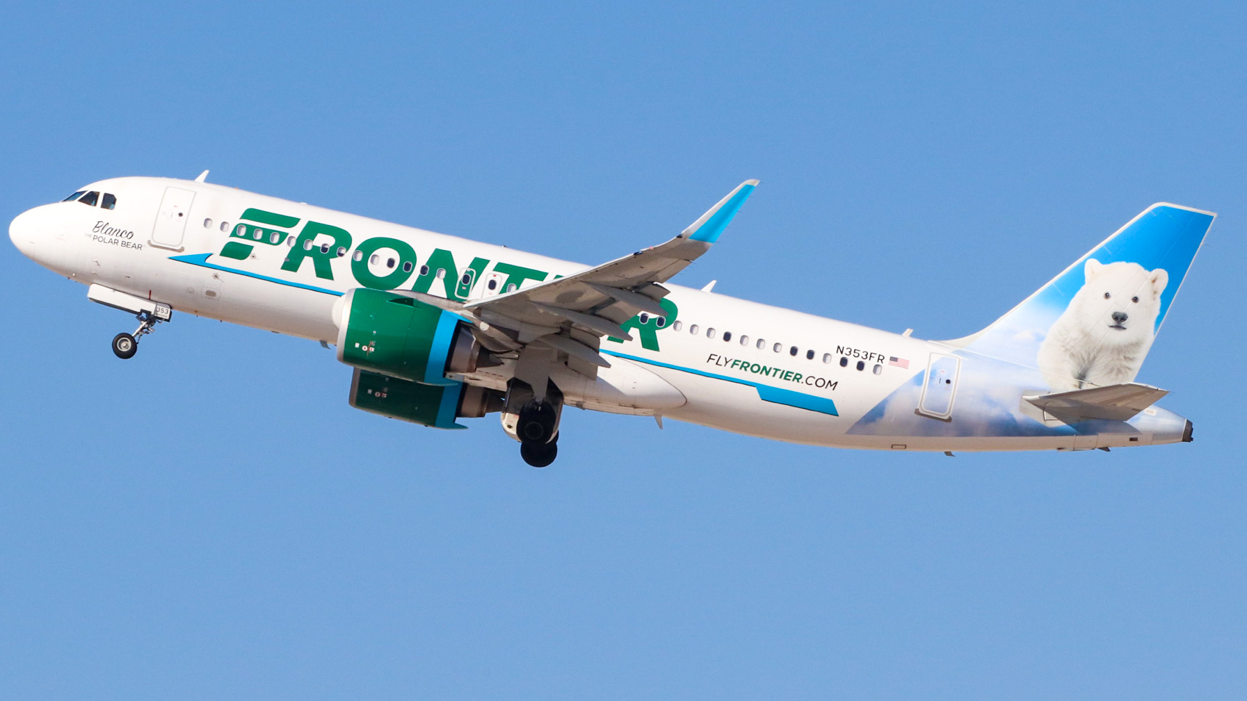 Full size: Frontier Airlines Airbus A320NEO N353FR at Harry Reid International Airport