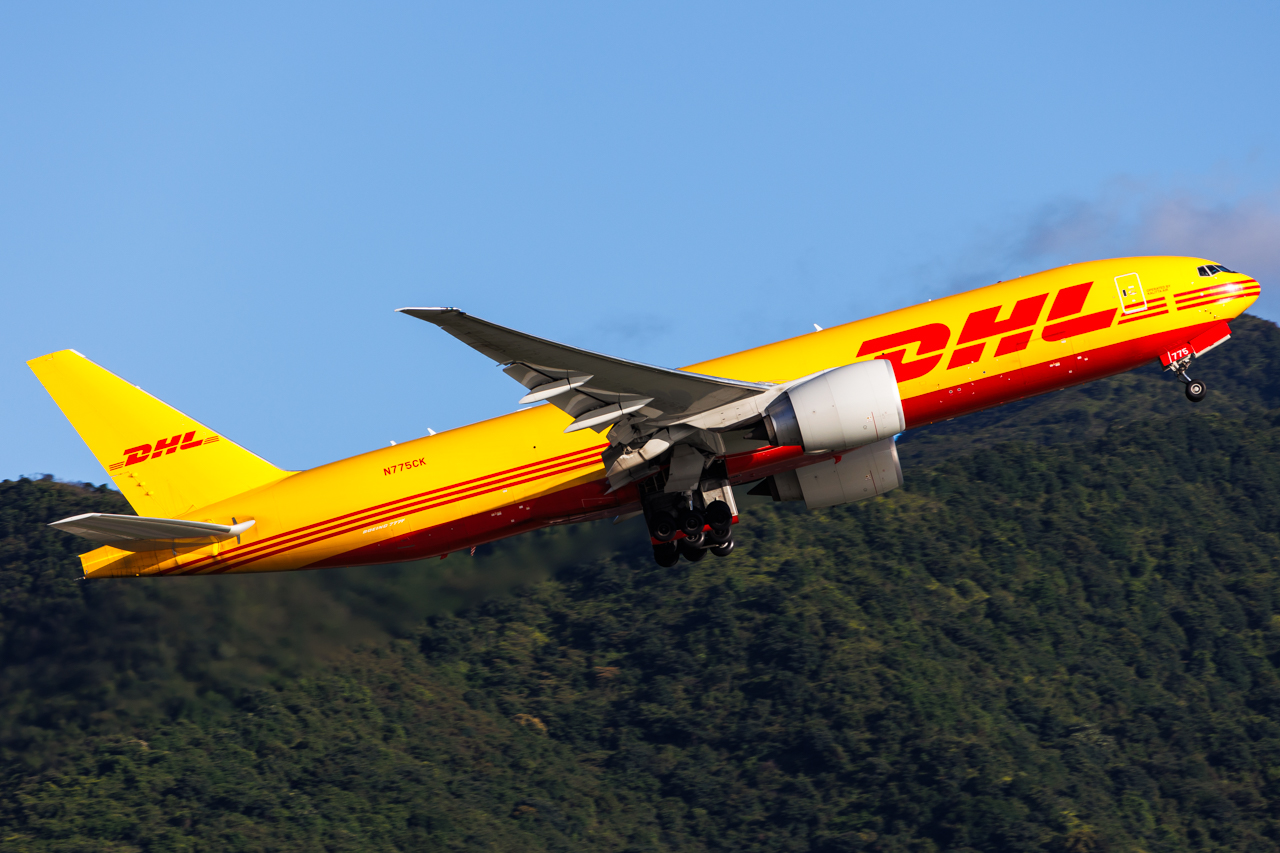 Full size: DHL Boeing 777-F N775CK at Hong Kong International Airport