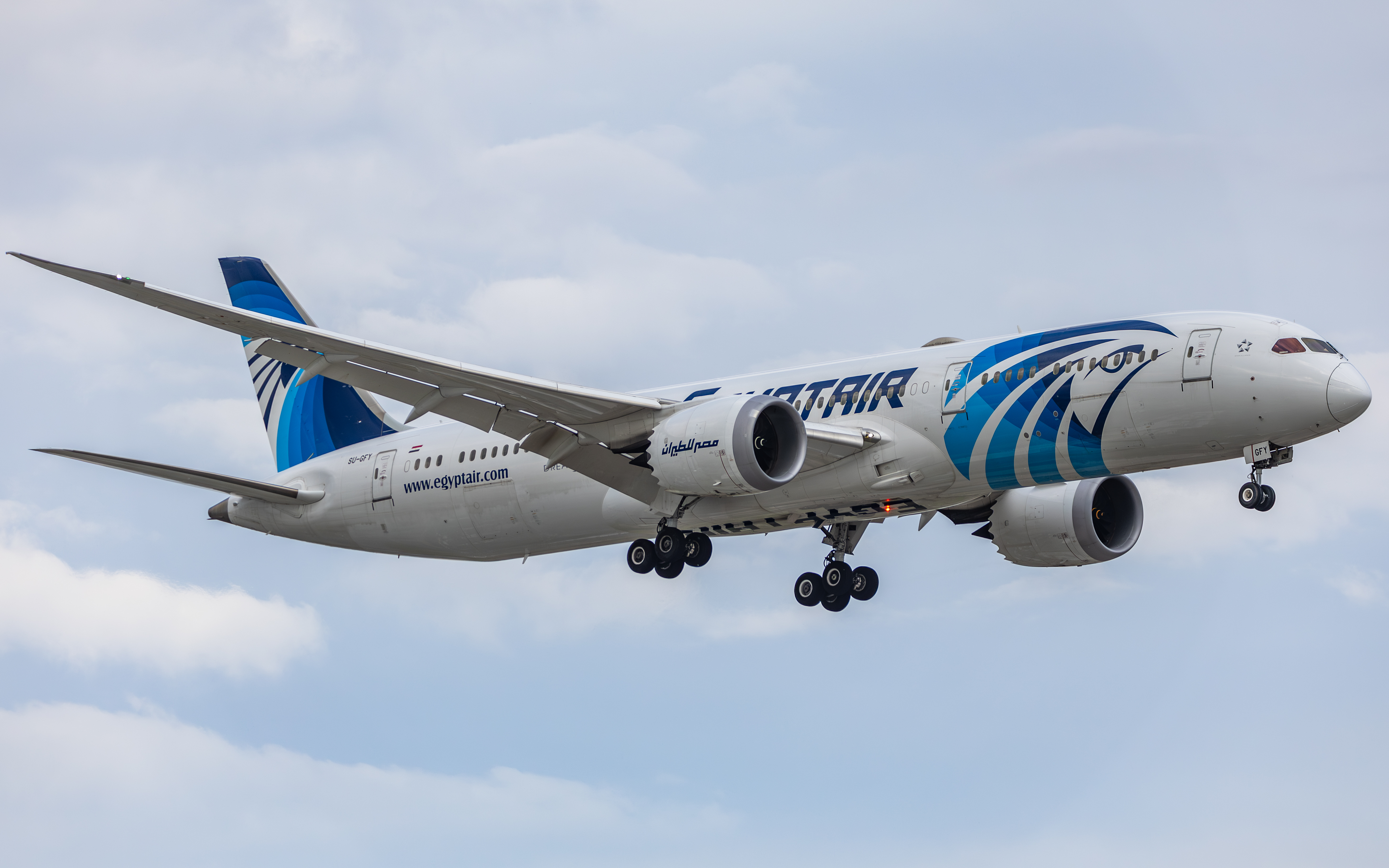 Full size: EgyptAir Boeing 787-9 SU-GFY at Newark Liberty International Airport