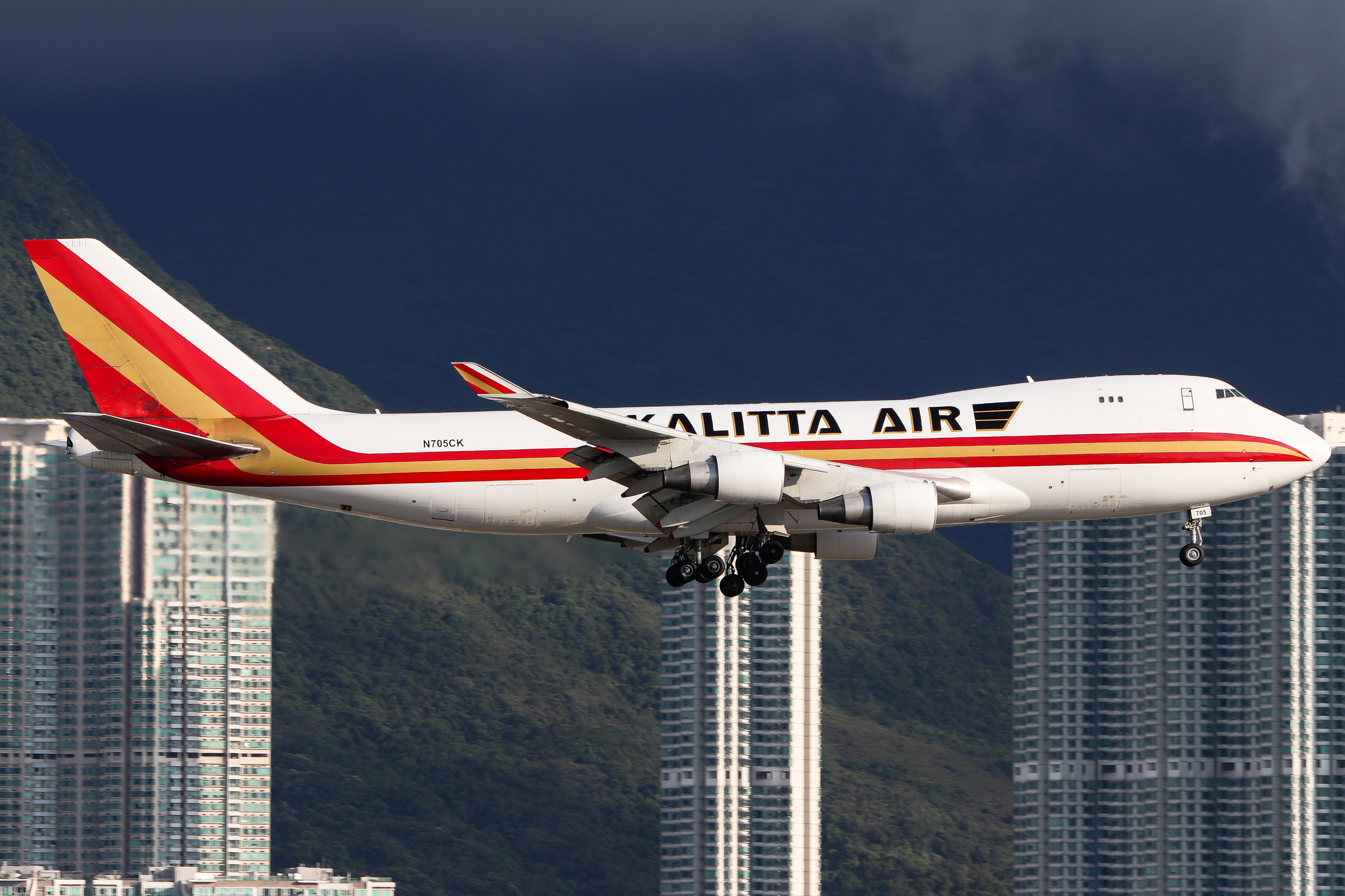 Full size: Kalitta Air Boeing 747-400F N705CK at Hong Kong International Airport