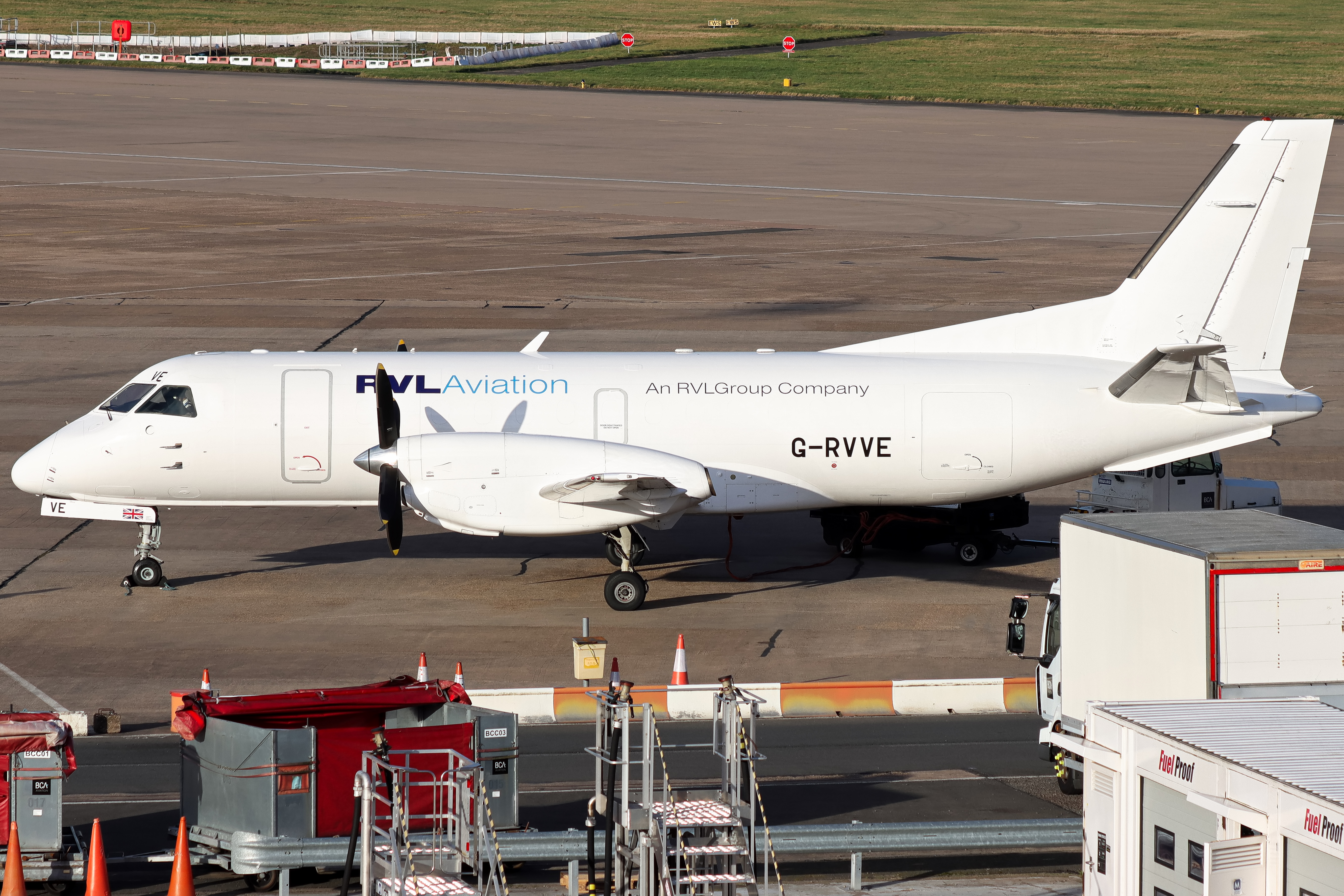 Full size: RVL Aviation Saab 340 G-RVVE at Birmingham Airport