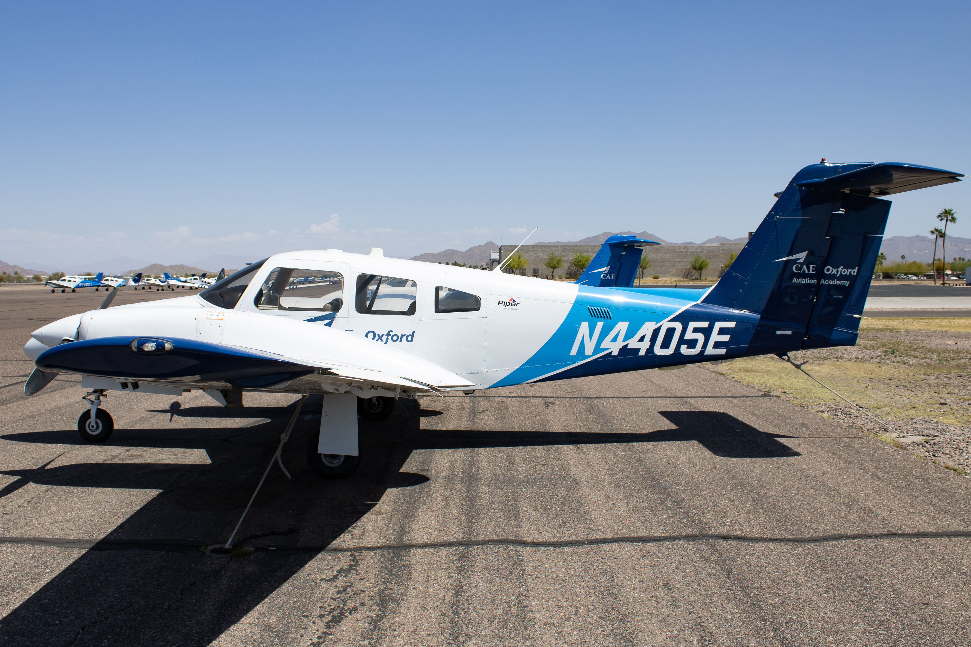 Full size: CAE Oxford Aviation Academy Piper 44 Seminole  N4405E at Falcon Field Airport