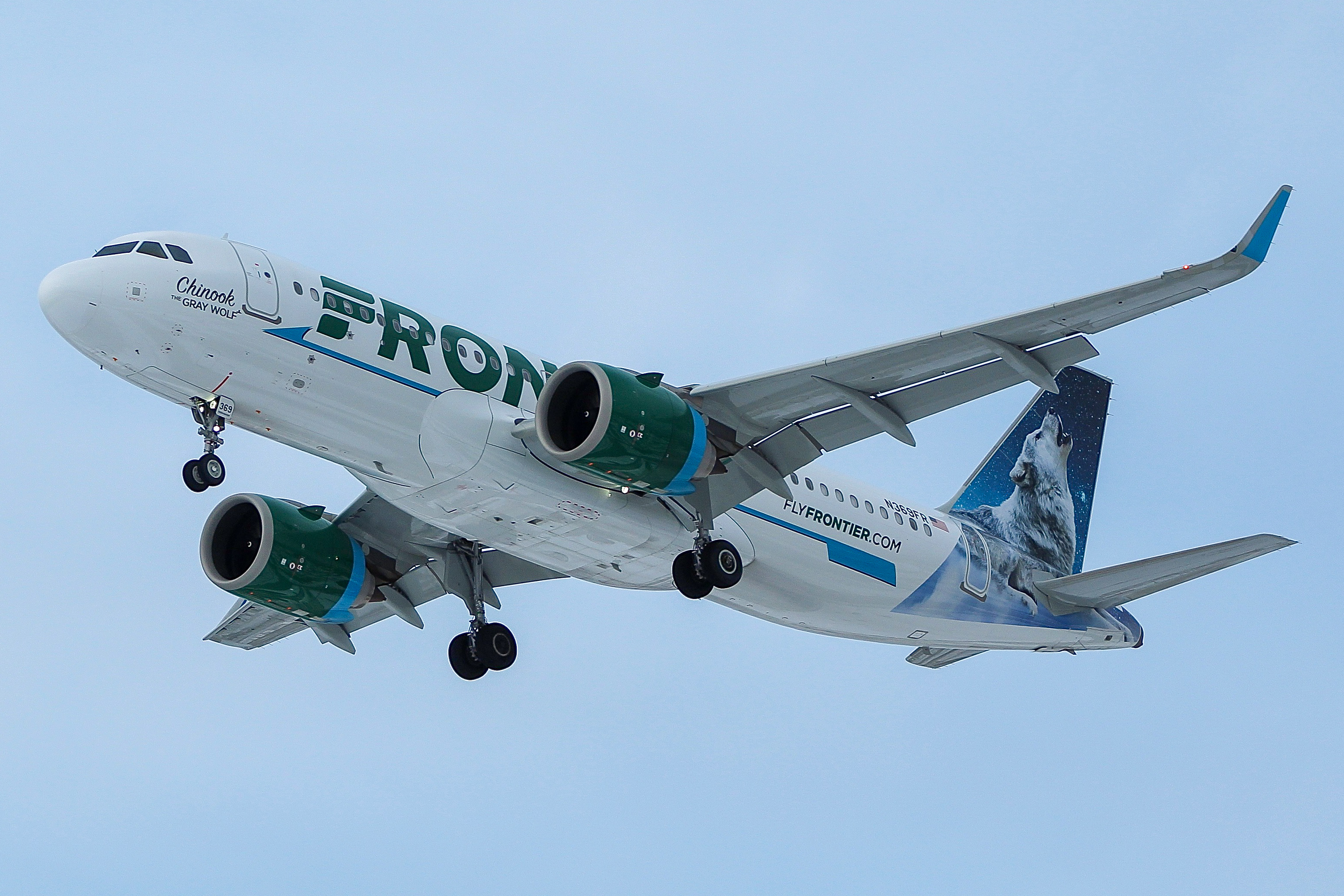 Full size: Frontier Airlines Airbus A320NEO N369FR at General Mitchell International Airport
