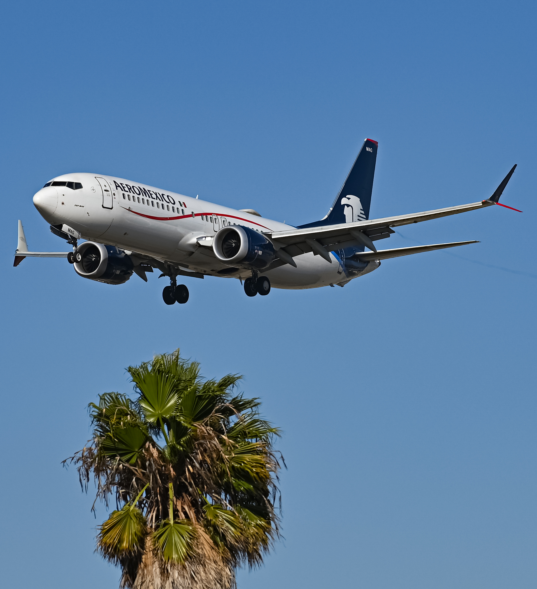 Full size: Aeromexico Boeing 737 MAX 8 XA-MAG at Los Angeles International Airport