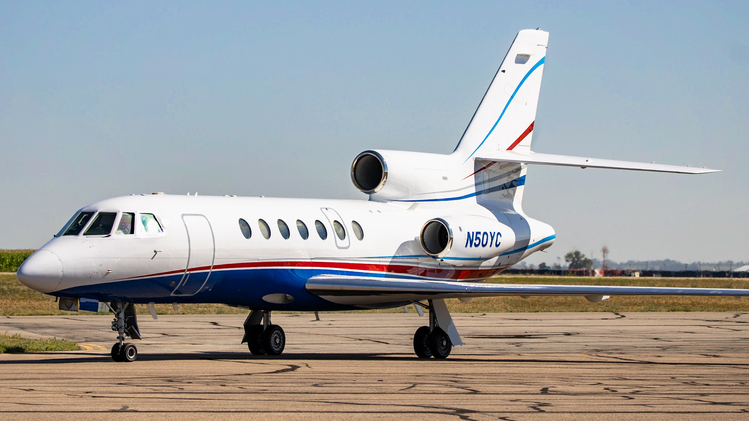 Full size: PRIVATE Dassault Falcon 50 N50YC at Denver International Airport