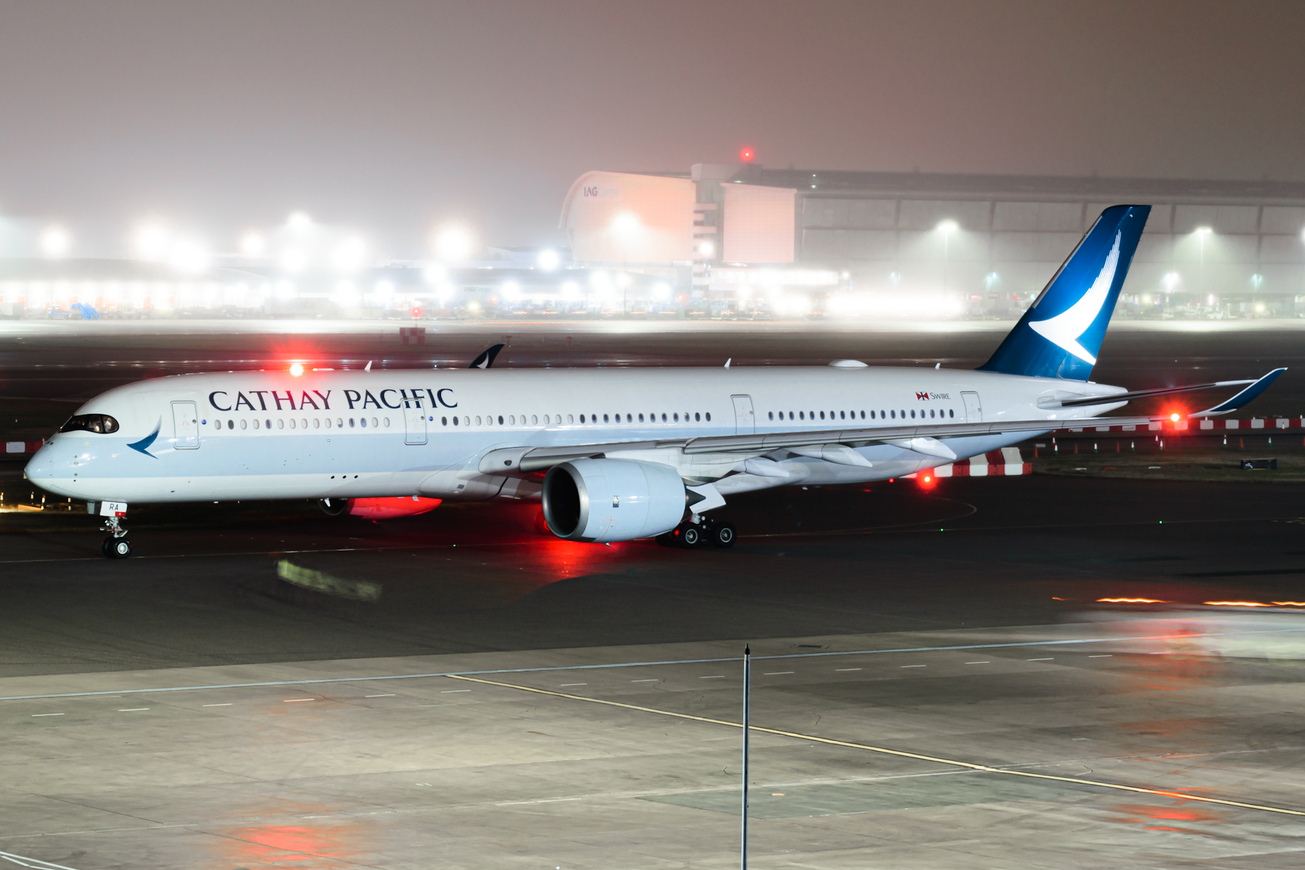 Full size:  Cathay Pacific Airbus A350-900 B-LRA at London Heathrow International Airport