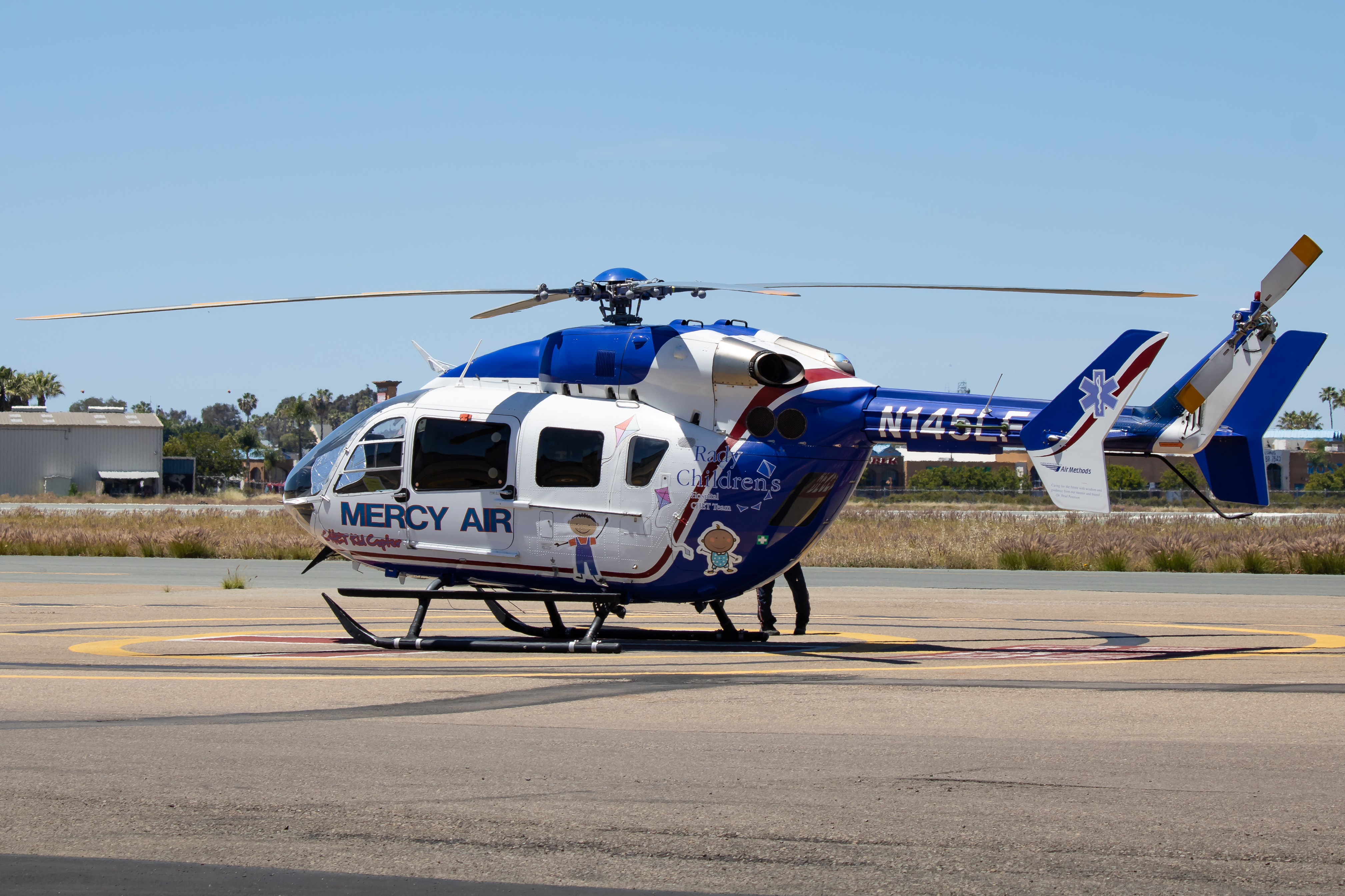 Full size: Air Methods Eurocopter EC145 N145LF at Montgomery-Gibbs Executive Airport