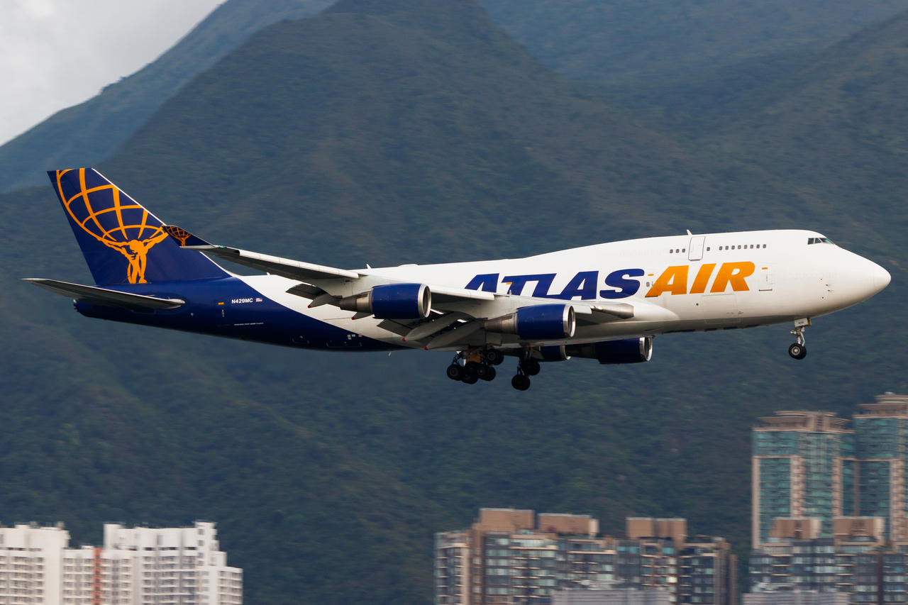 Full size: Atlas Air Boeing 747-400F N429MC at Hong Kong International Airport