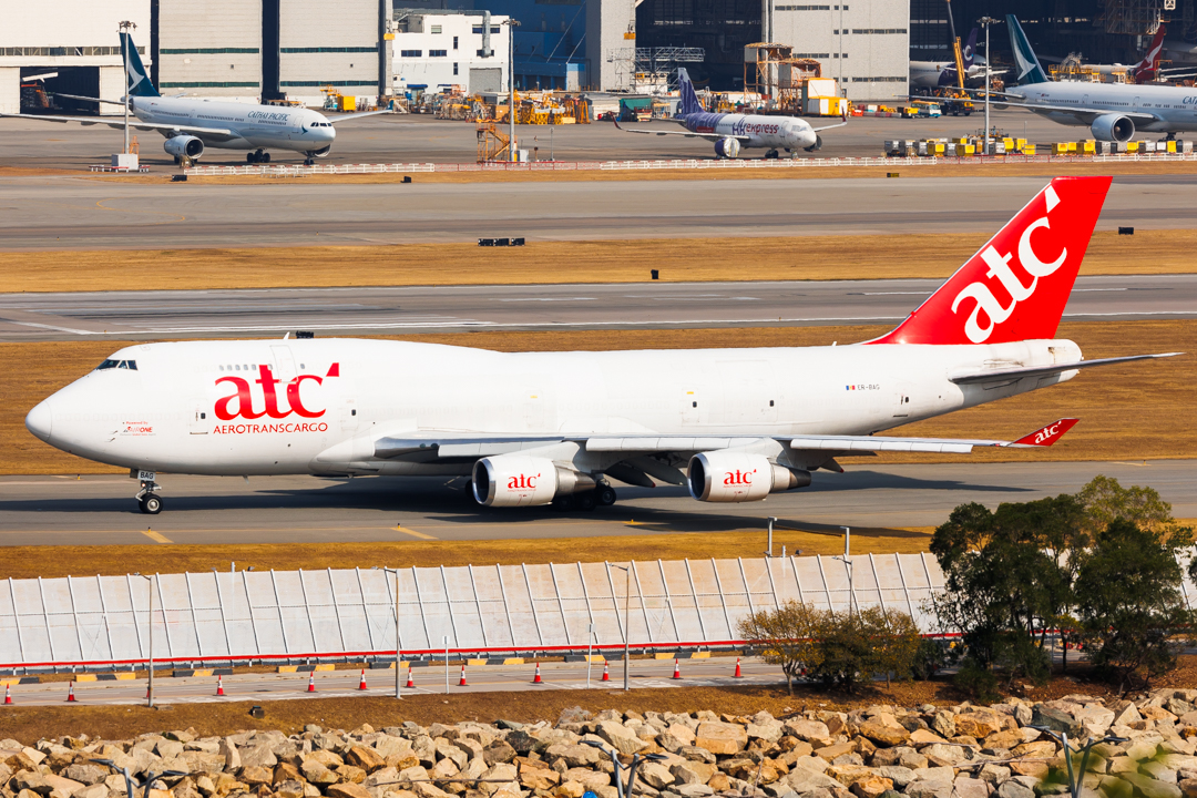 Full size: Aerotranscargo Boeing 747-400F ER-BAG at Hong Kong International Airport