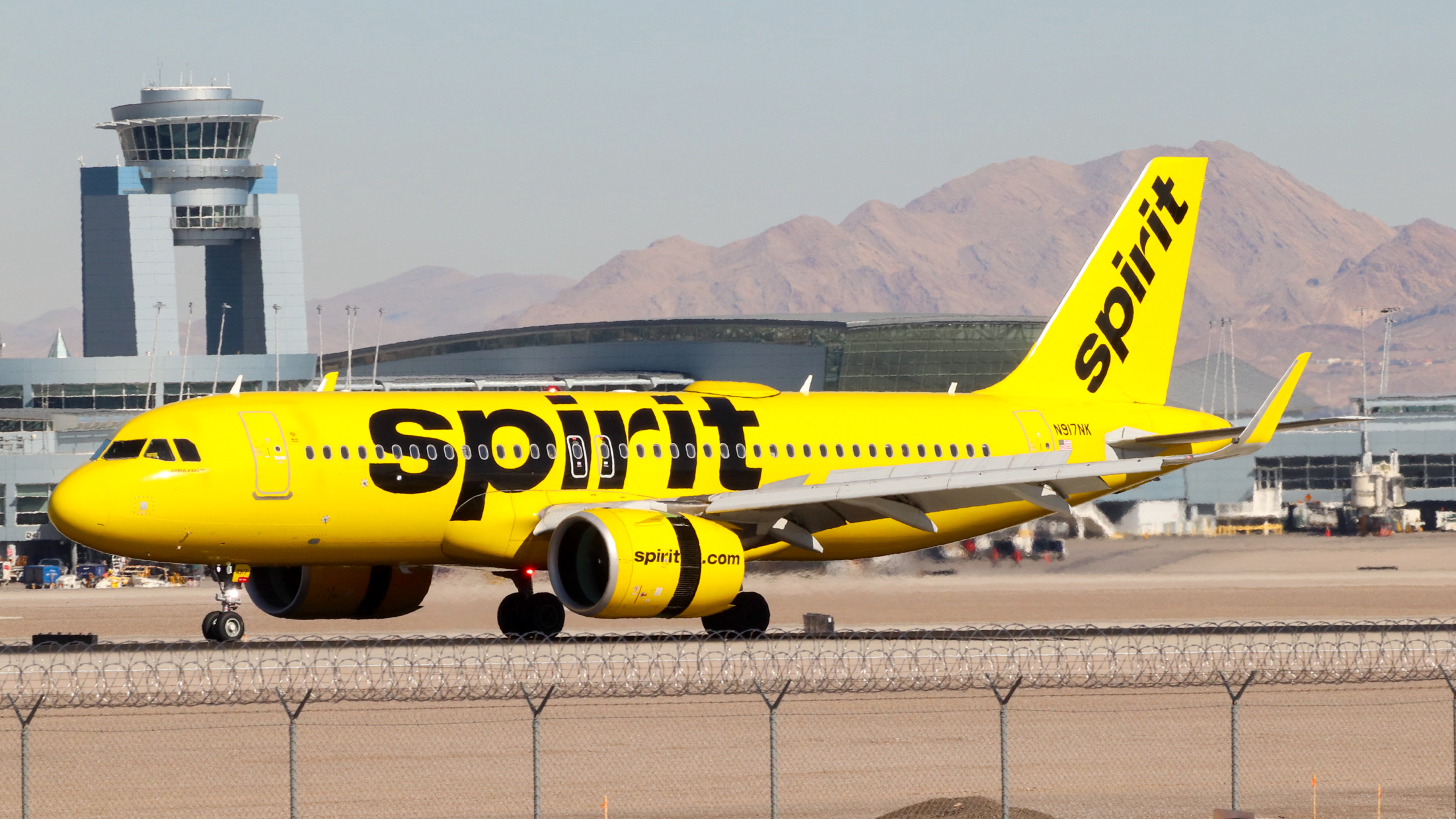 Full size: Spirit Airlines Airbus A320 NEO N917NK at Harry Reid International Airport