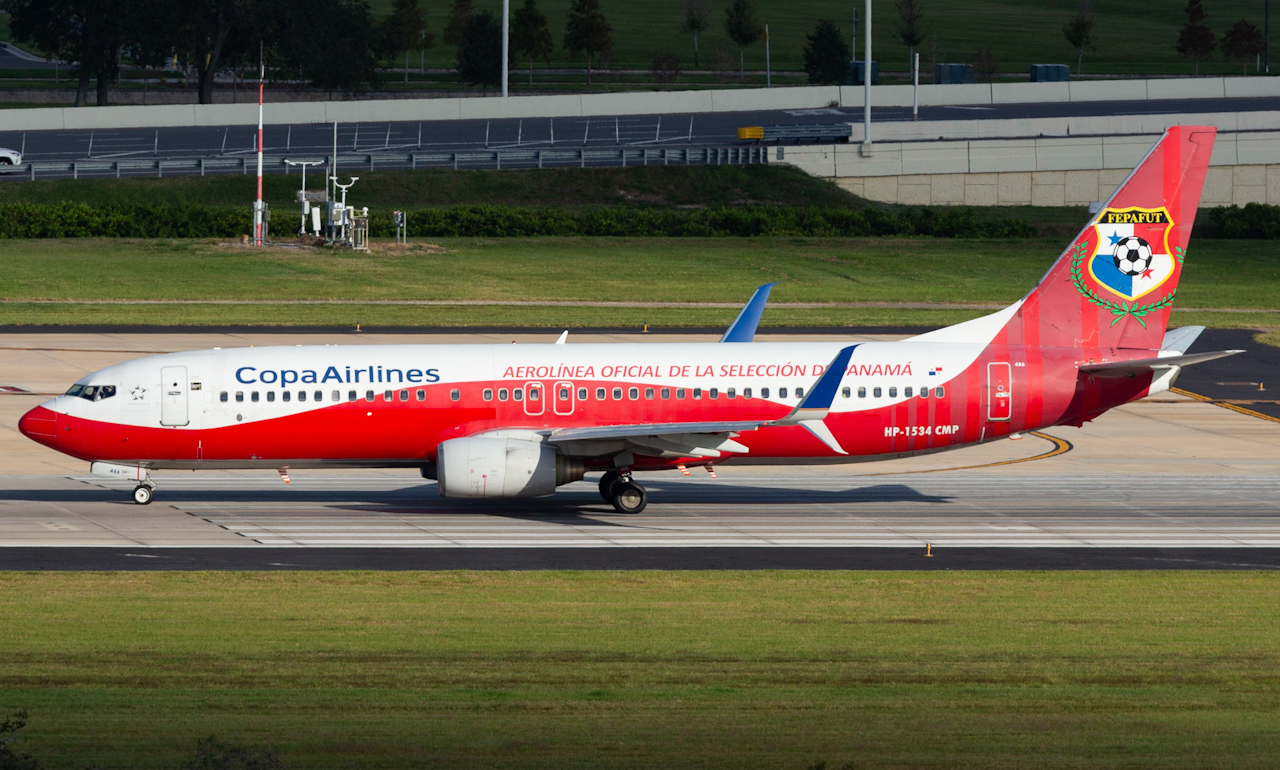 Full size: Copa Airlines Boeing 737-800 HP-1534CMP at Tampa International Airport