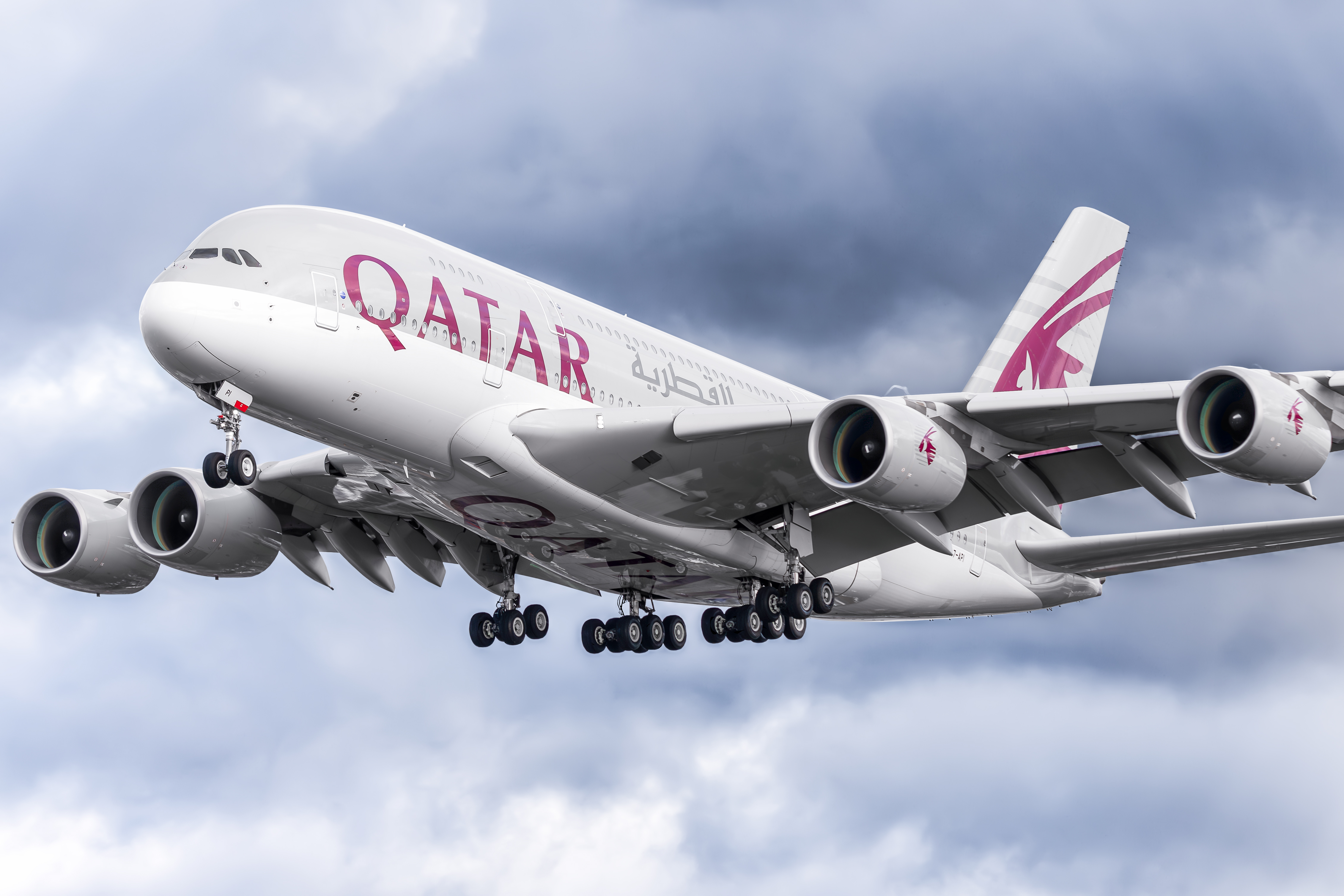 Full size: Qatar Airways Airbus A380-800 A7-API at London Heathrow International Airport