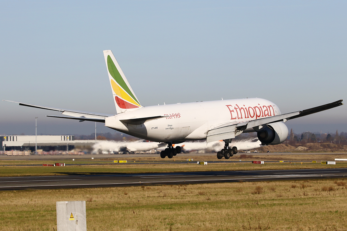 Full size:  Ethiopian Cargo Boeing 777-F ET-APS at Liege Airport
