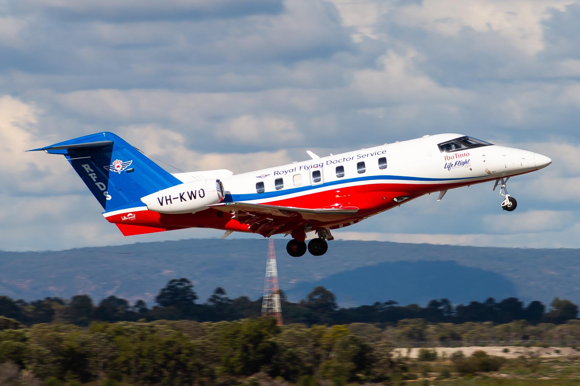 Full size: Royal Flying Doctor Service Pilatus PC-24 VH-KWO at Perth Jandakot Airport