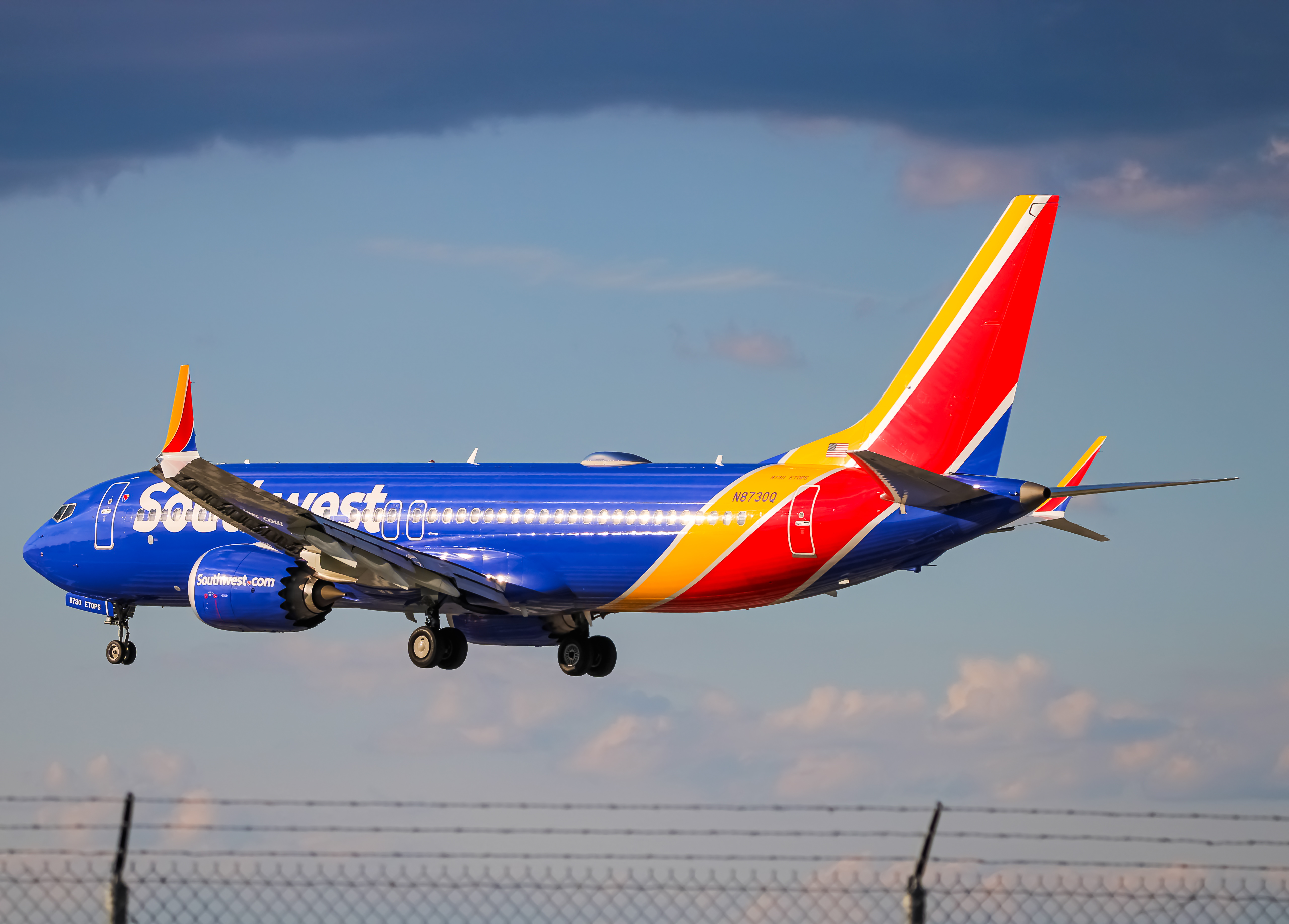 Full size: Southwest Airlines Boeing 737 MAX 8 N8730Q at Baltimore/Washington International Thurgood Marshall Airport
