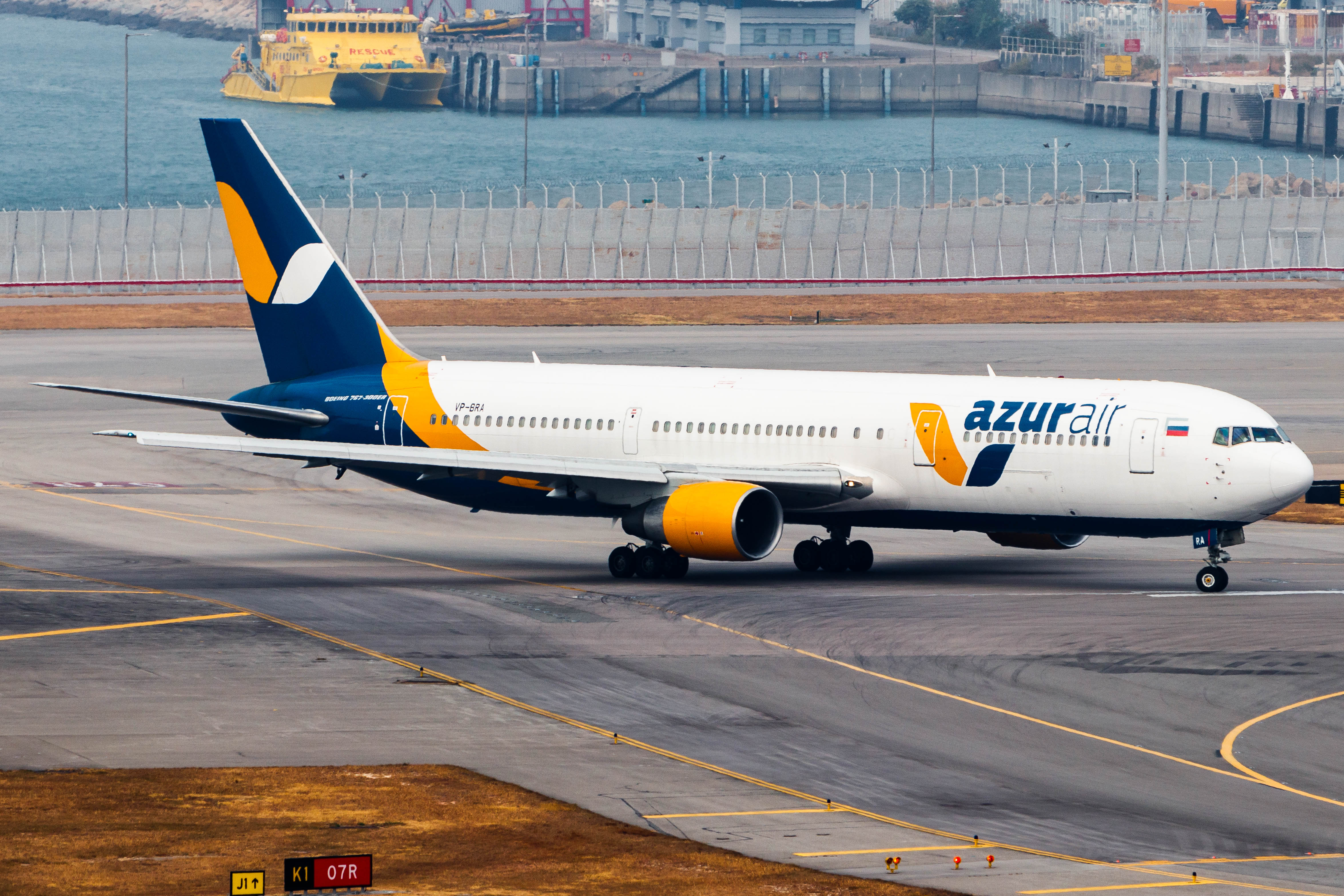Full size: Azur Air Boeing 767-300ER VP-BRA at Hong Kong International Airport