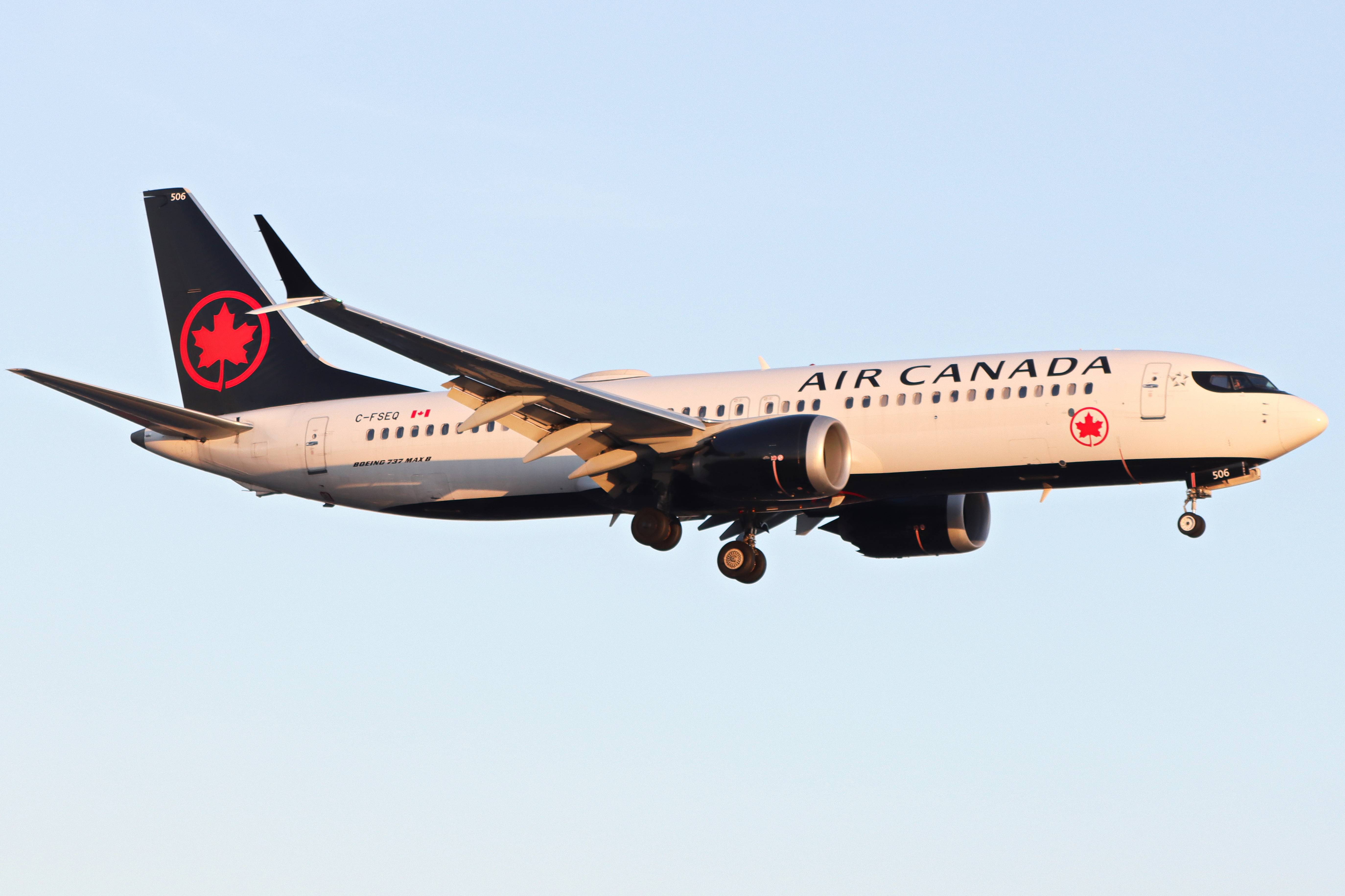 Full size: Air Canada Boeing 737 MAX 8 C-FSEQ at London Heathrow International Airport