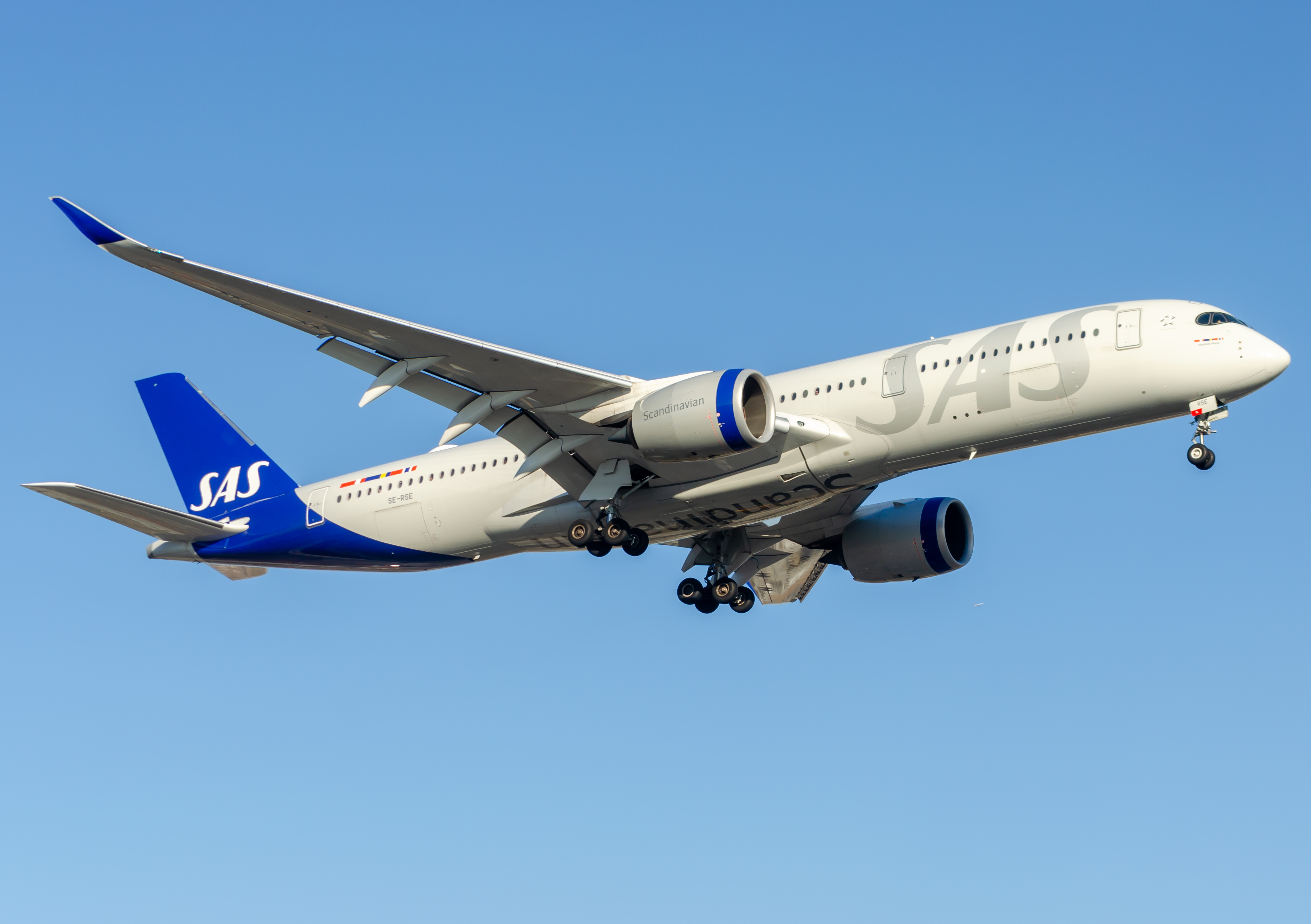 Full size: Scandinavian Airlines Airbus A350-900 SE-RSE  at Newark Liberty International Airport