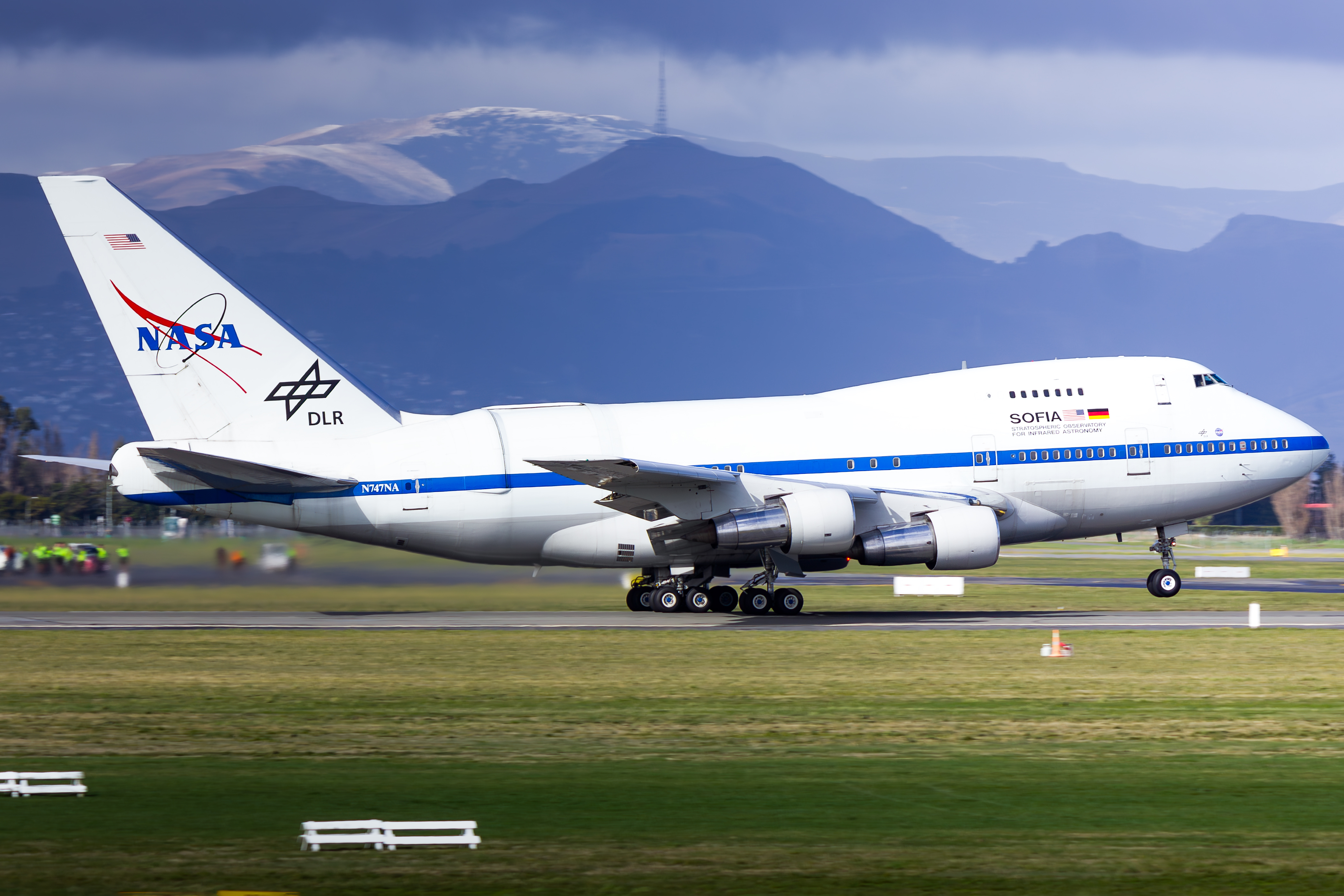 Full size: NASA Boeing 747SP N747NA at Christchurch International Airport