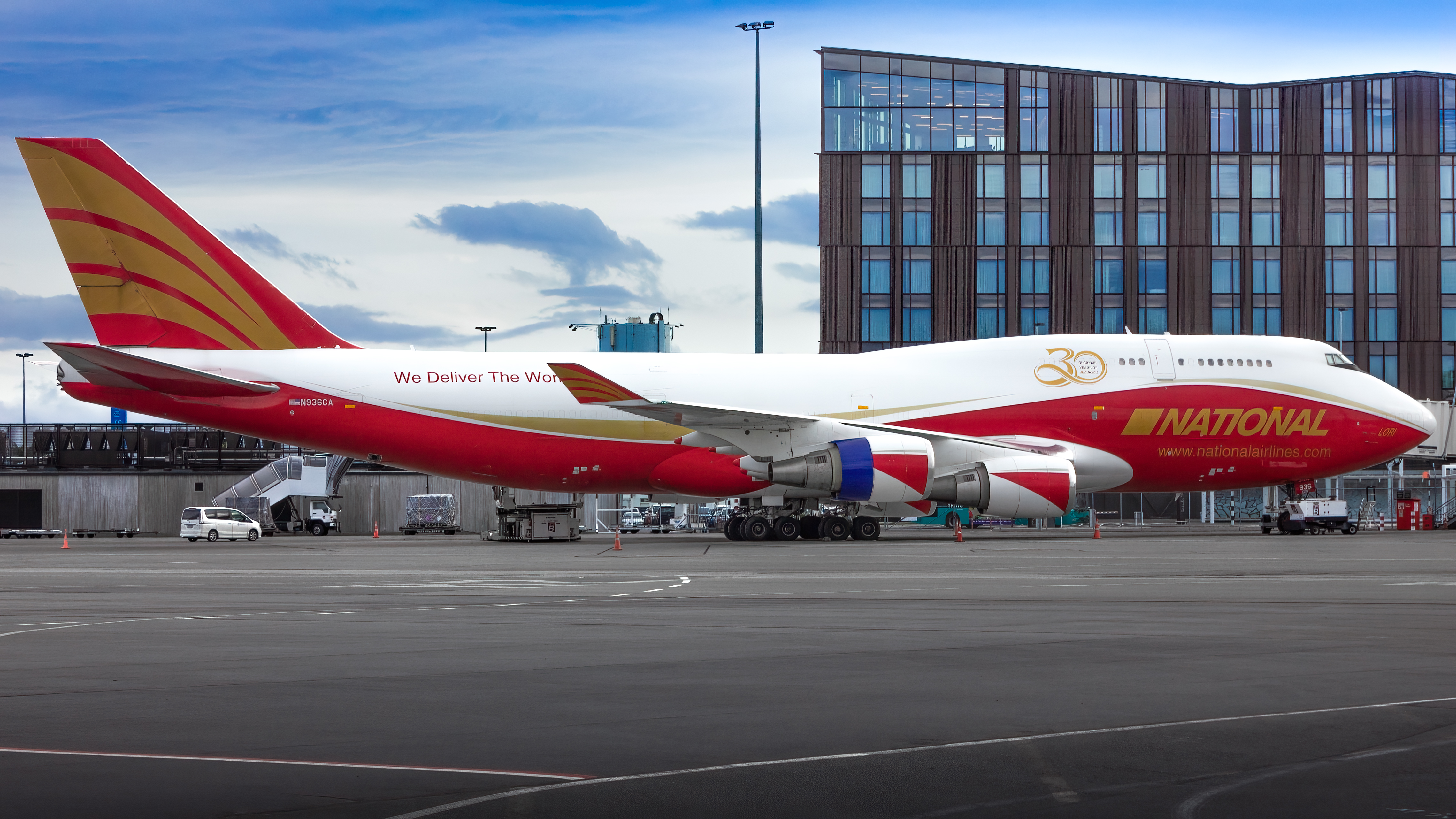 Full size: National Airlines Boeing 747-400BCF N936CA at Christchurch International Airport