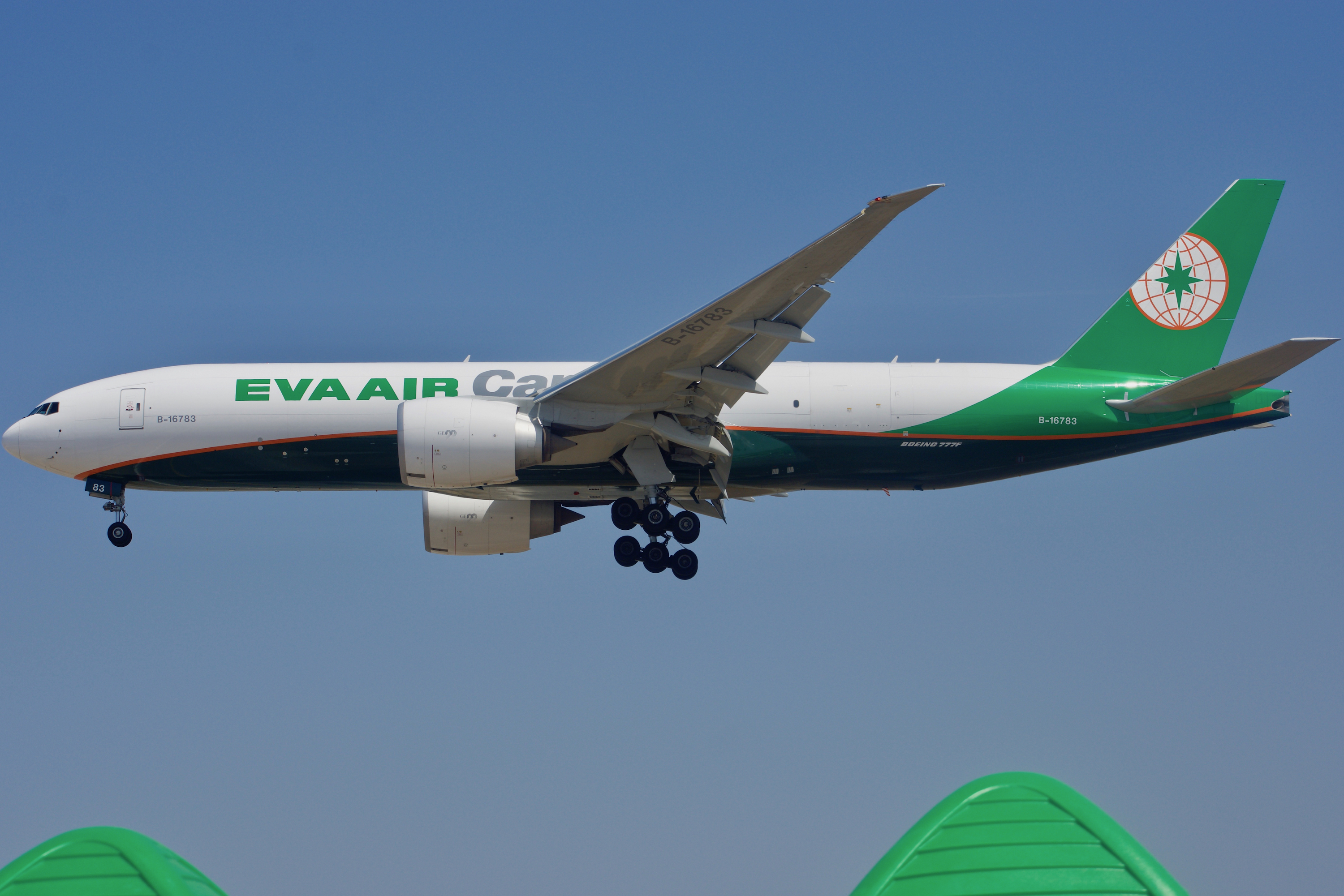 Full size: Eva Air Cargo Boeing 777-F B-16783 at Los Angeles International Airport