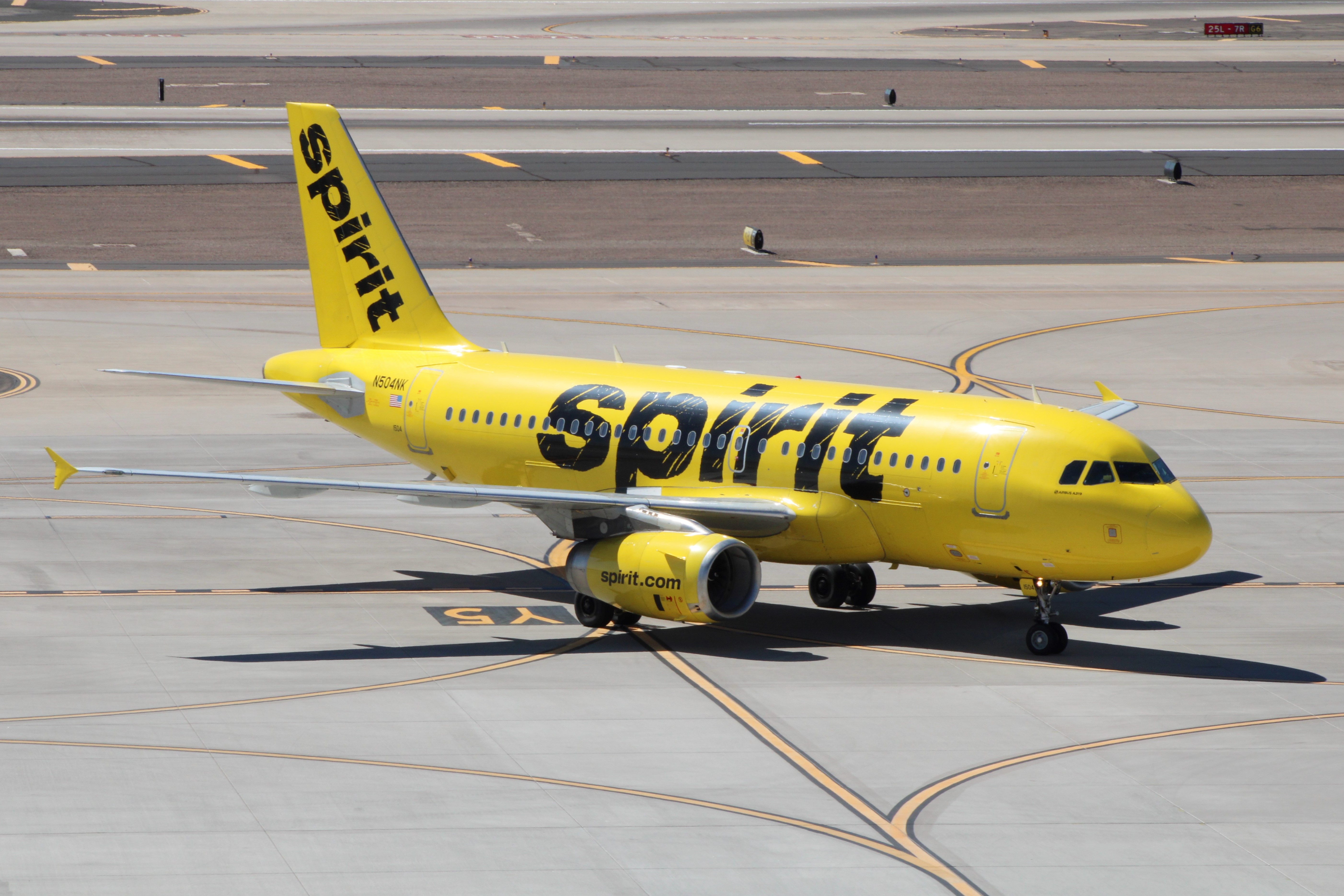 Full size: Spirit Airlines Airbus A319 N504NK at Phoenix Sky Harbor International Airport