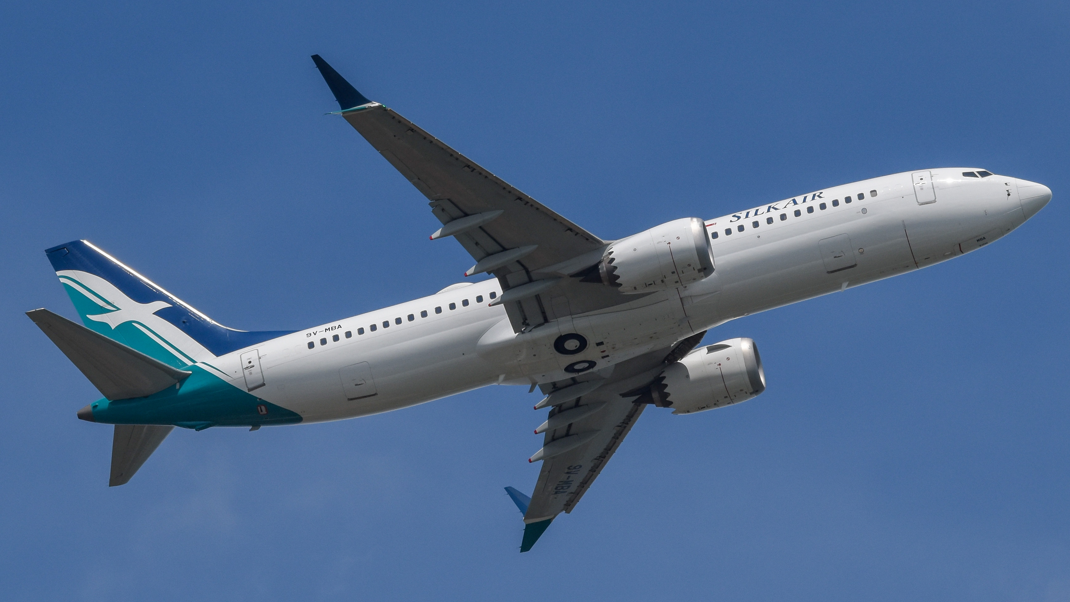 Full size: Silk Air Boeing 737 MAX 8 9V-MBA at Singapore-Changi Airport