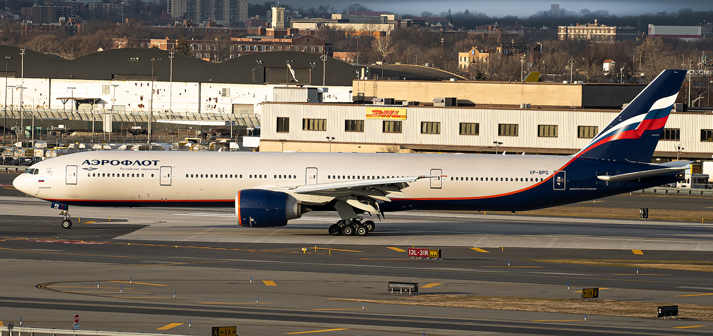 Full size: Aeroflot Boeing 777-300ER VP-BPG at John F. Kennedy International Airport