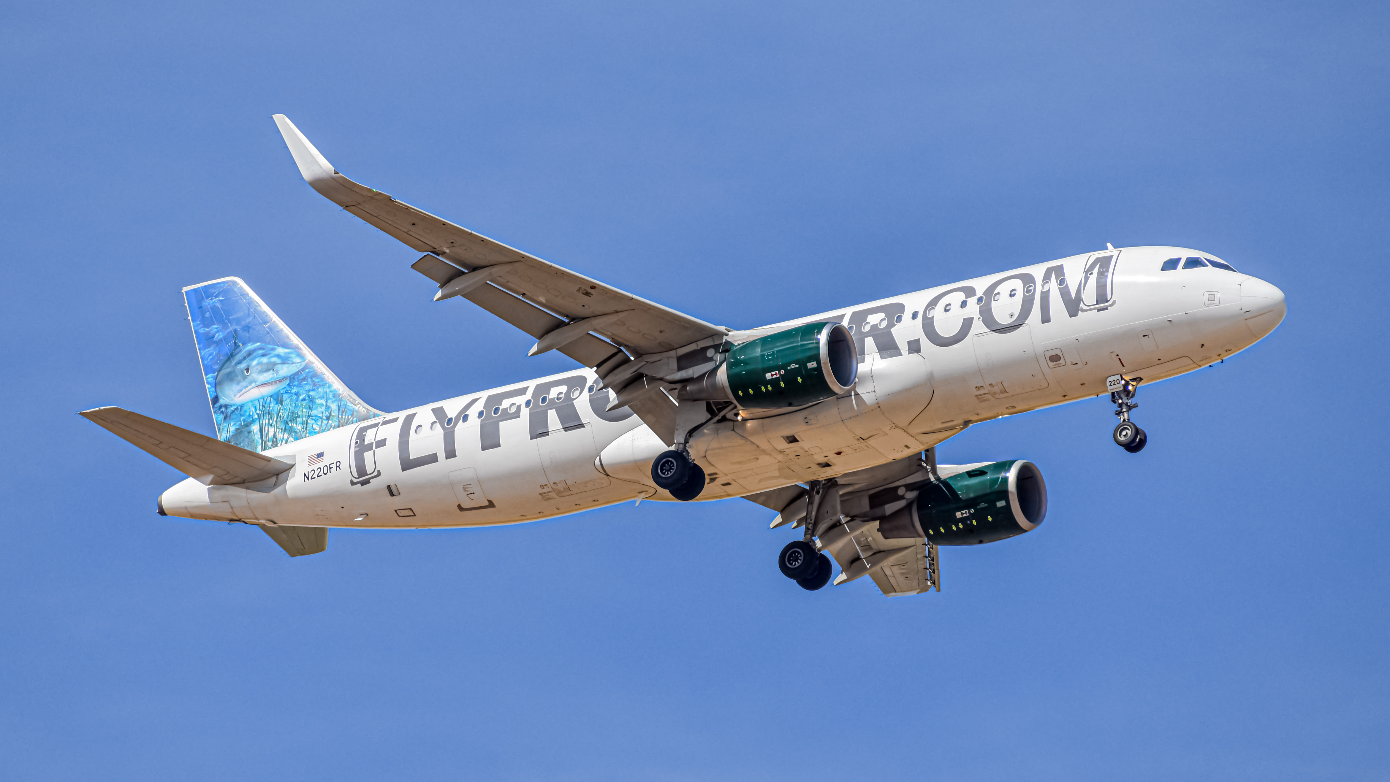 Full size: Frontier Airlines Airbus A320 N220FR at Denver International Airport