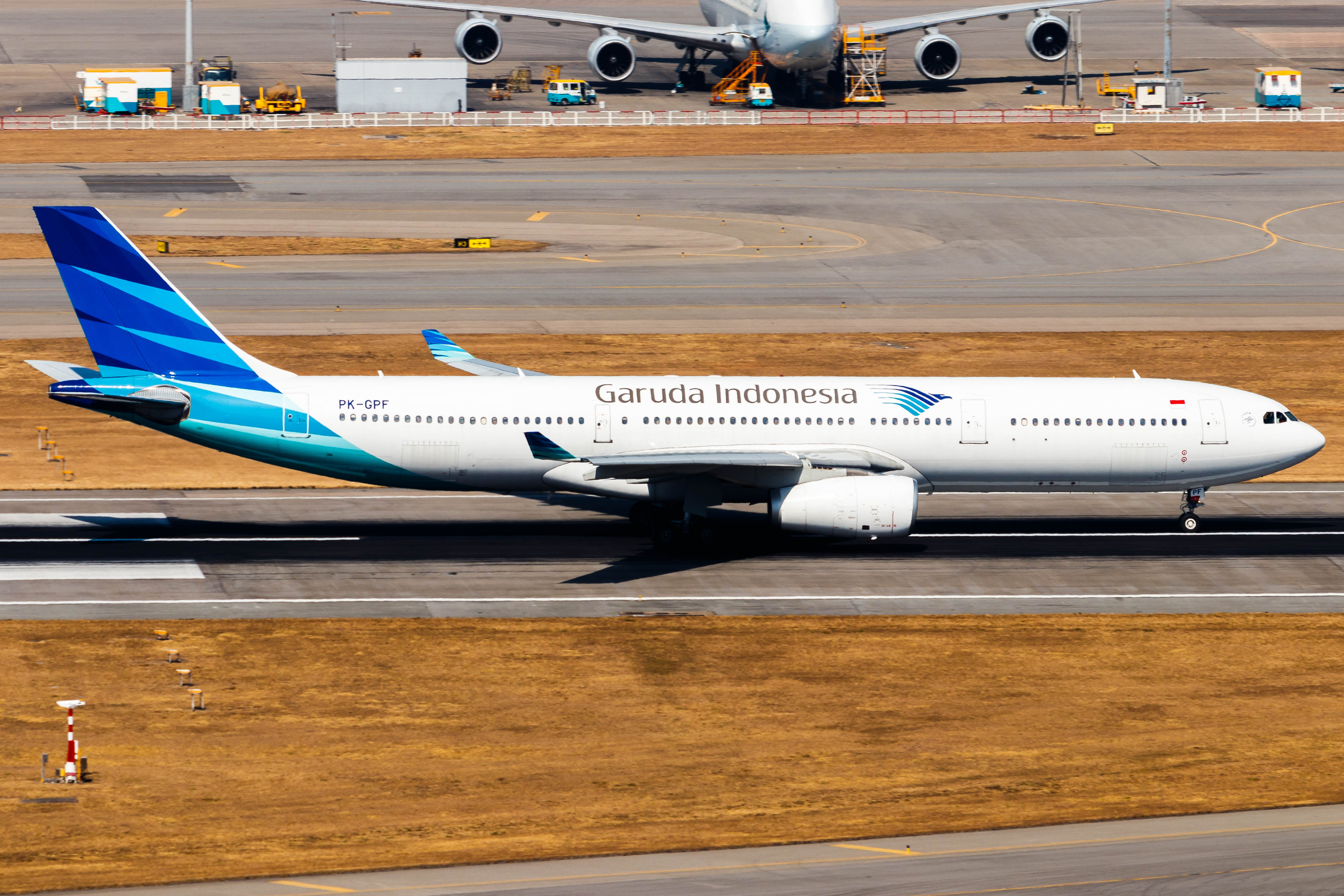 Full size: Garuda Indonesia Airbus A330-300 PK-GPF at Hong Kong International Airport