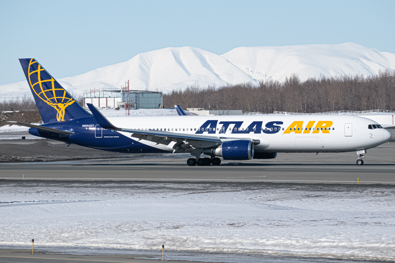 Full size: Atlas Air Boeing 767-300ER N664GT at Anchorage Ted Stevens International Airport