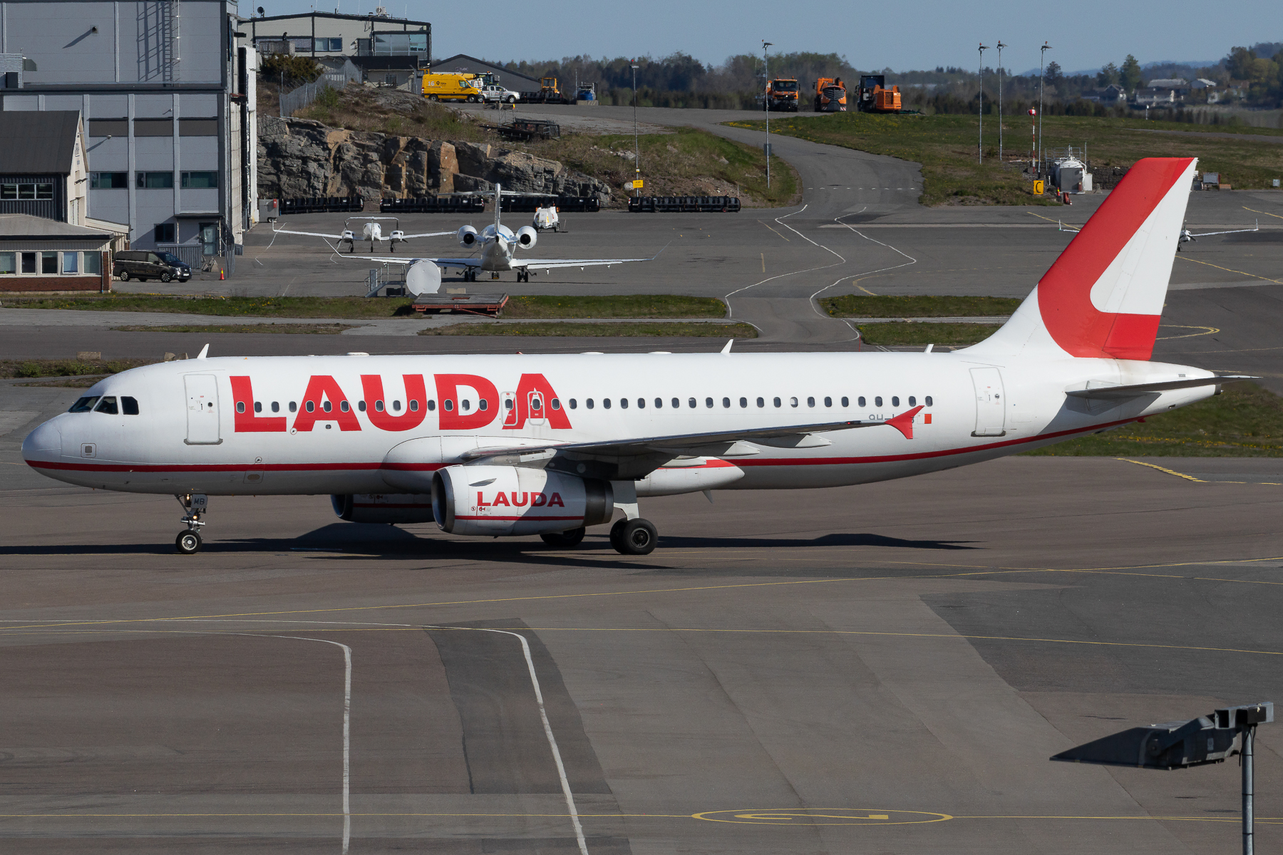 Full size: Lauda Motion Airbus A320 9H-LMB at Oslo Sandefjord Airport