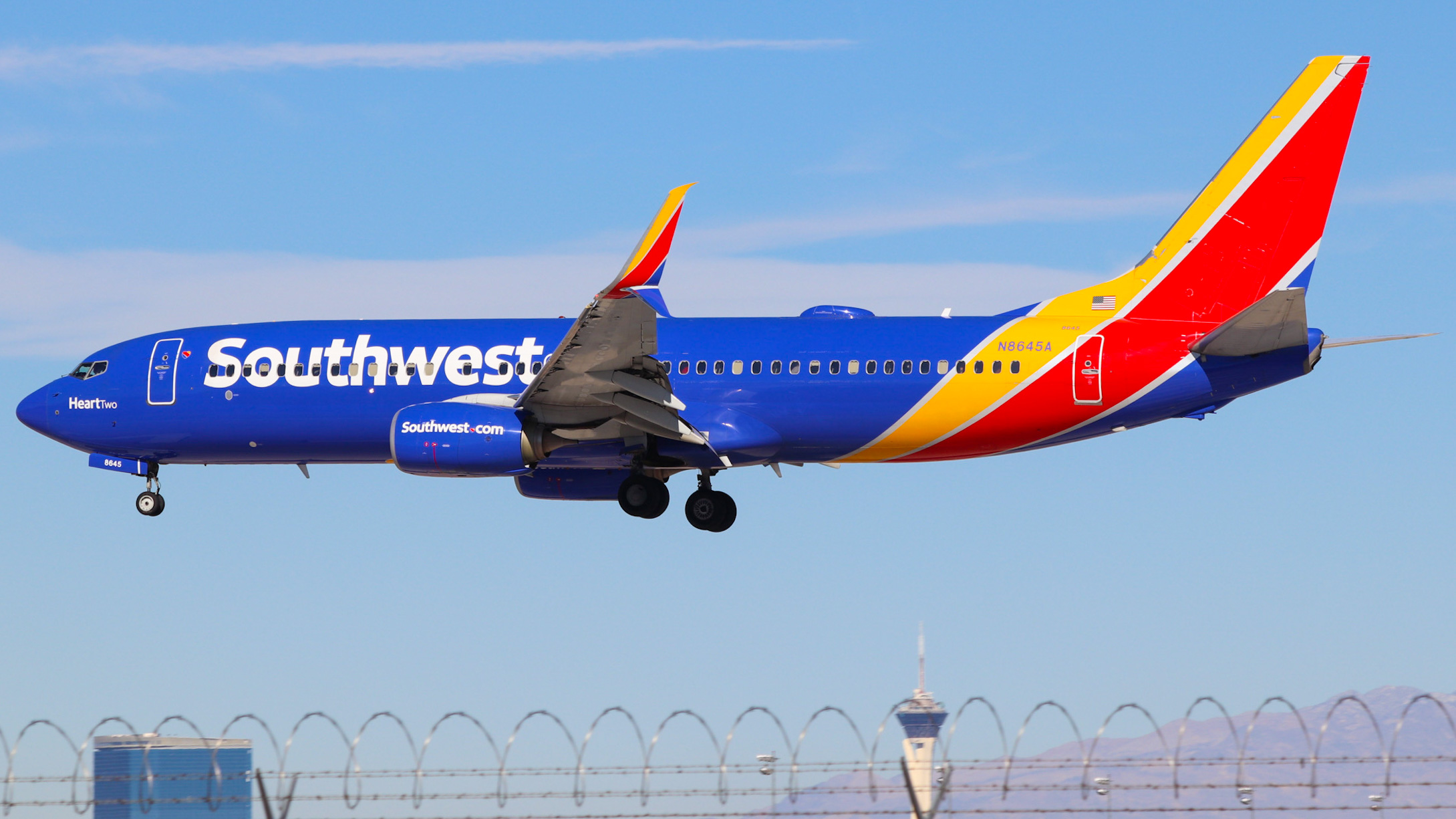 Full size: Southwest Airlines Boeing 737-800 N8645A at Harry Reid International Airport