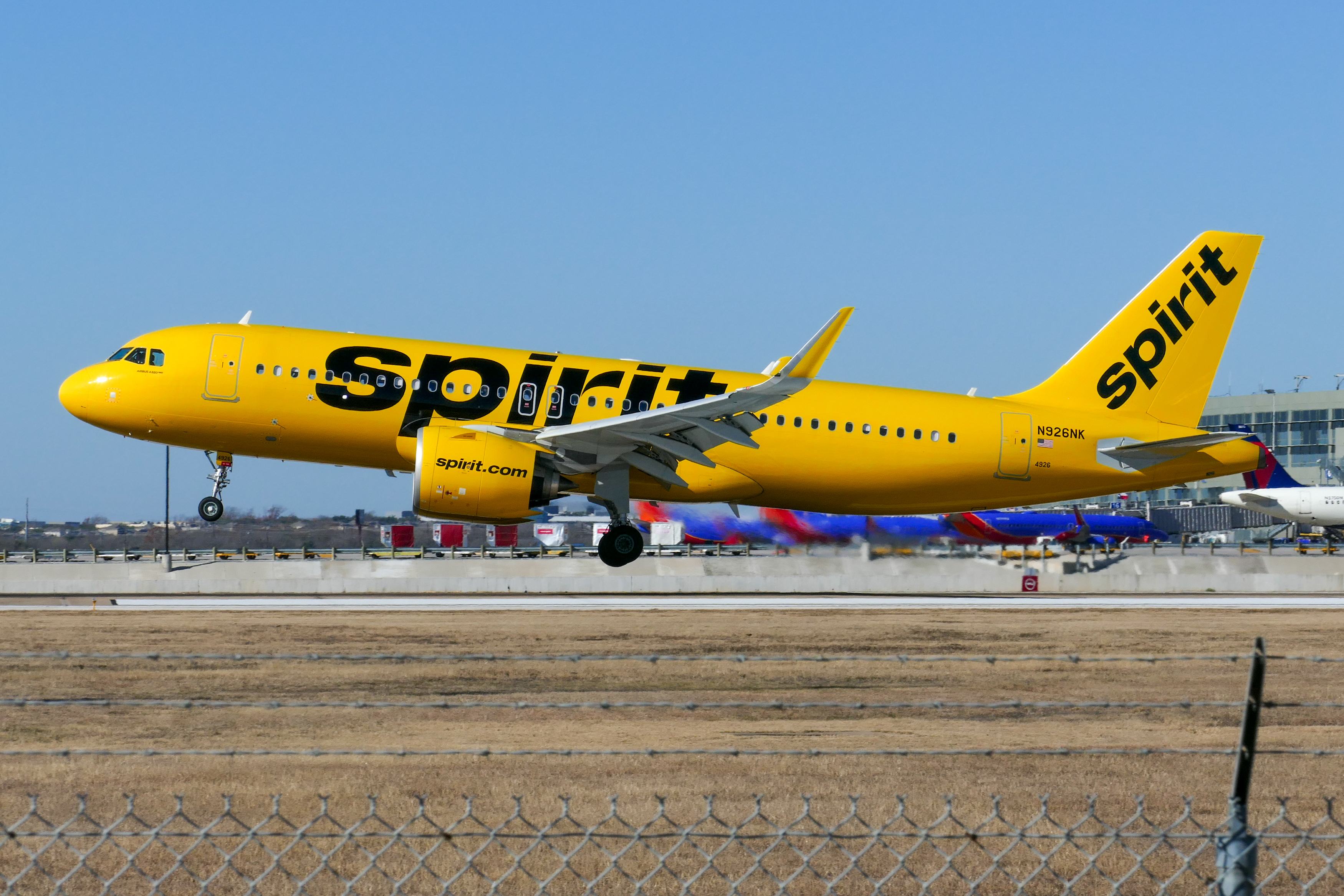 Full size: Spirit Airlines Airbus A320NEO N926NK at Austin-Bergstrom International Airport