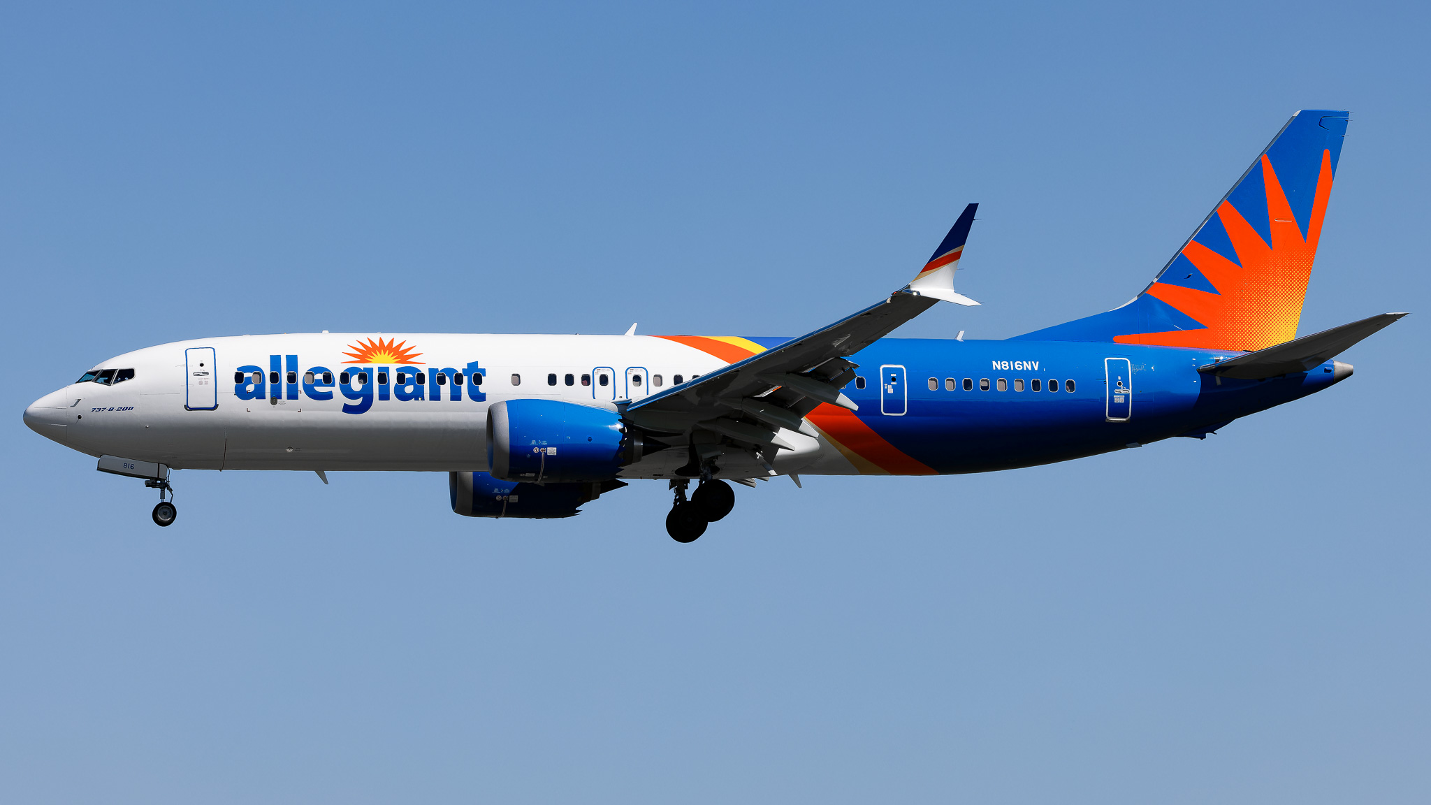 Full size: Allegiant Air Boeing 737 MAX 8-200 N816NV at Orlando Sanford International Airport