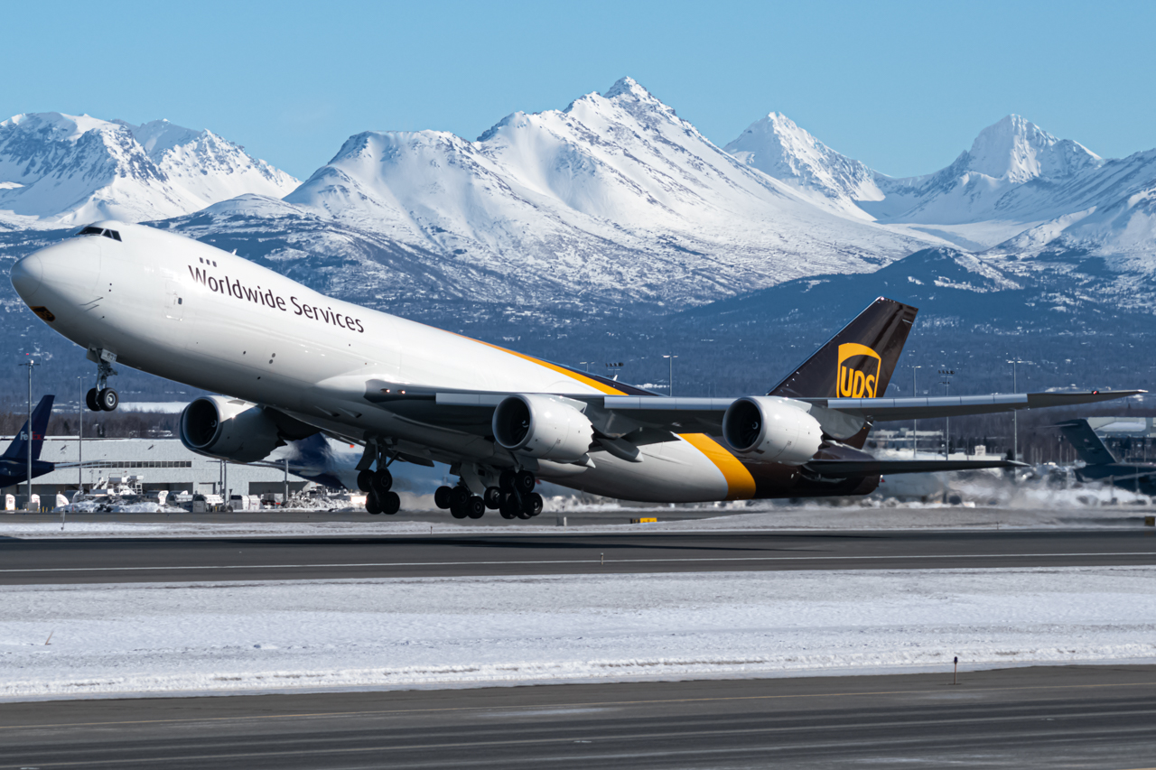 Full size: United Parcel Service Boeing 747-8F N631UP at Anchorage Ted Stevens International Airport
