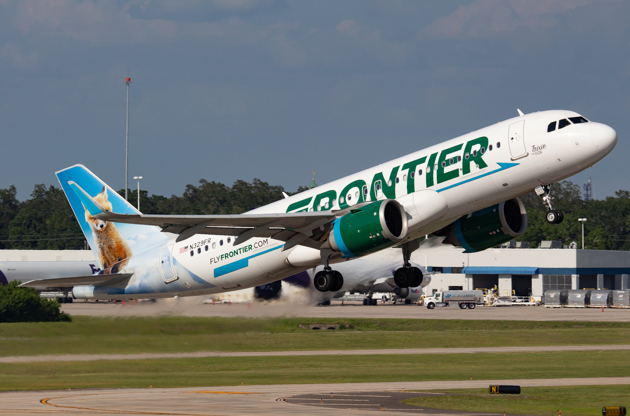 Full size: Frontier Airlines Airbus A320NEO N329FR at Tampa International Airport