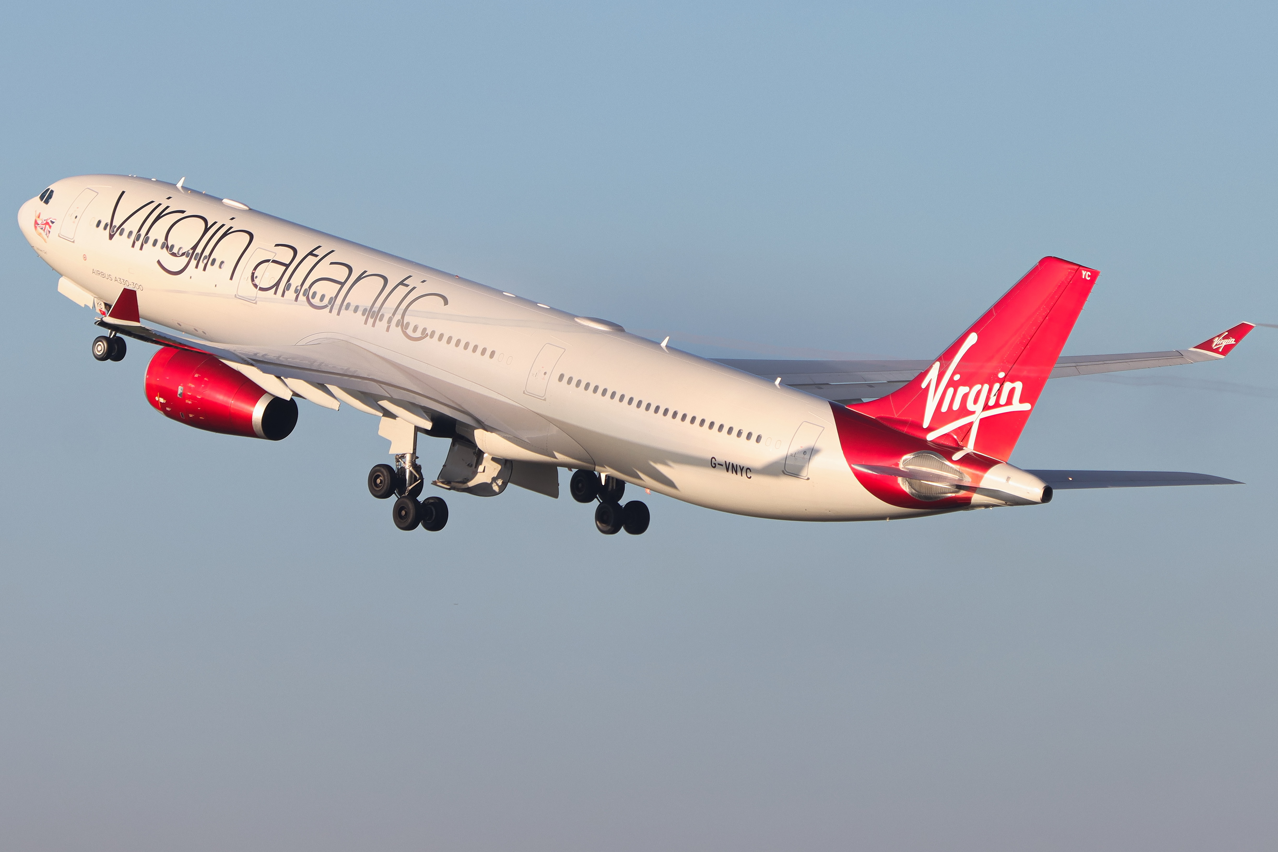 Full size: Virgin Atlantic Airbus A330-300 G-VNYC at Manchester Airport