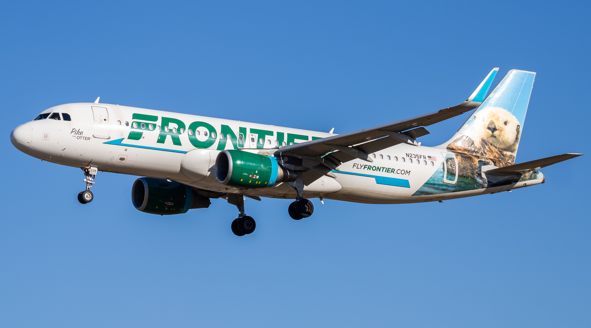 Full size: Frontier Airlines Airbus A320 N235FR at Baltimore/Washington International Thurgood Marshall Airport