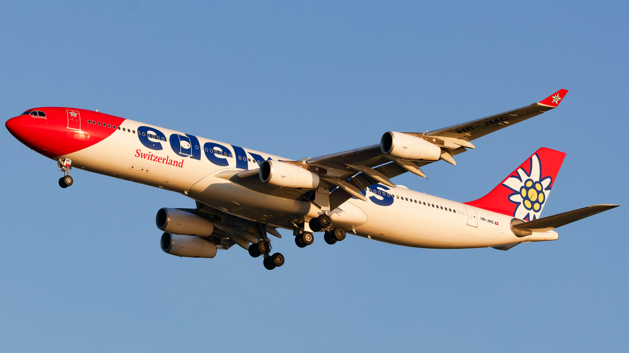 Full size: Edelweiss Air Airbus A340-300 HB-JMC at Tampa International Airport