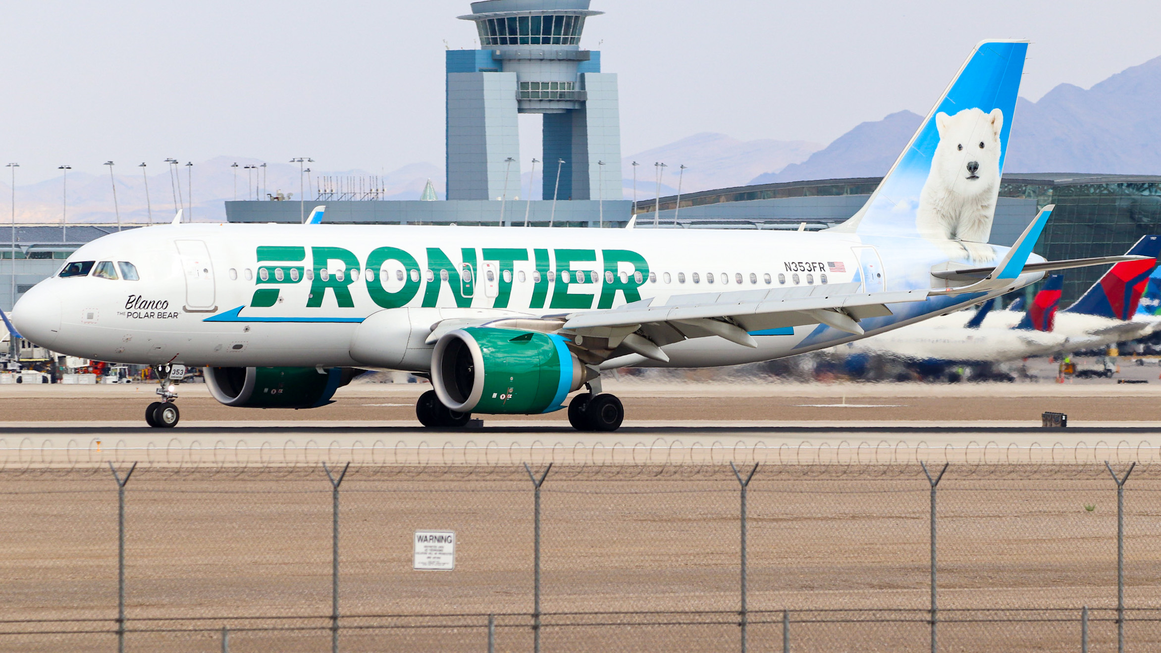 Full size: Frontier Airlines Airbus A320NEO N353FR at Harry Reid International Airport
