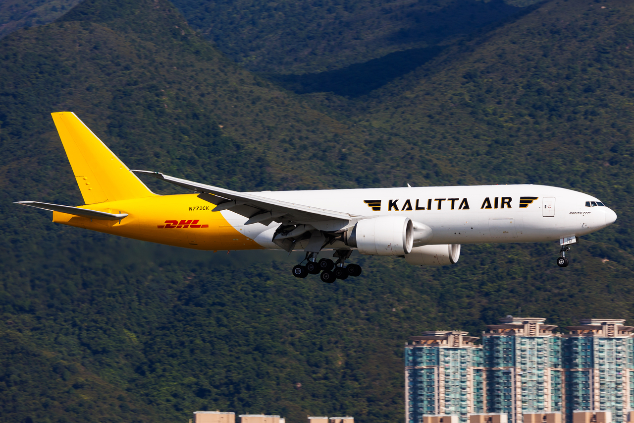 Full size: Kalitta Air Boeing 777-F N772CK at Hong Kong International Airport
