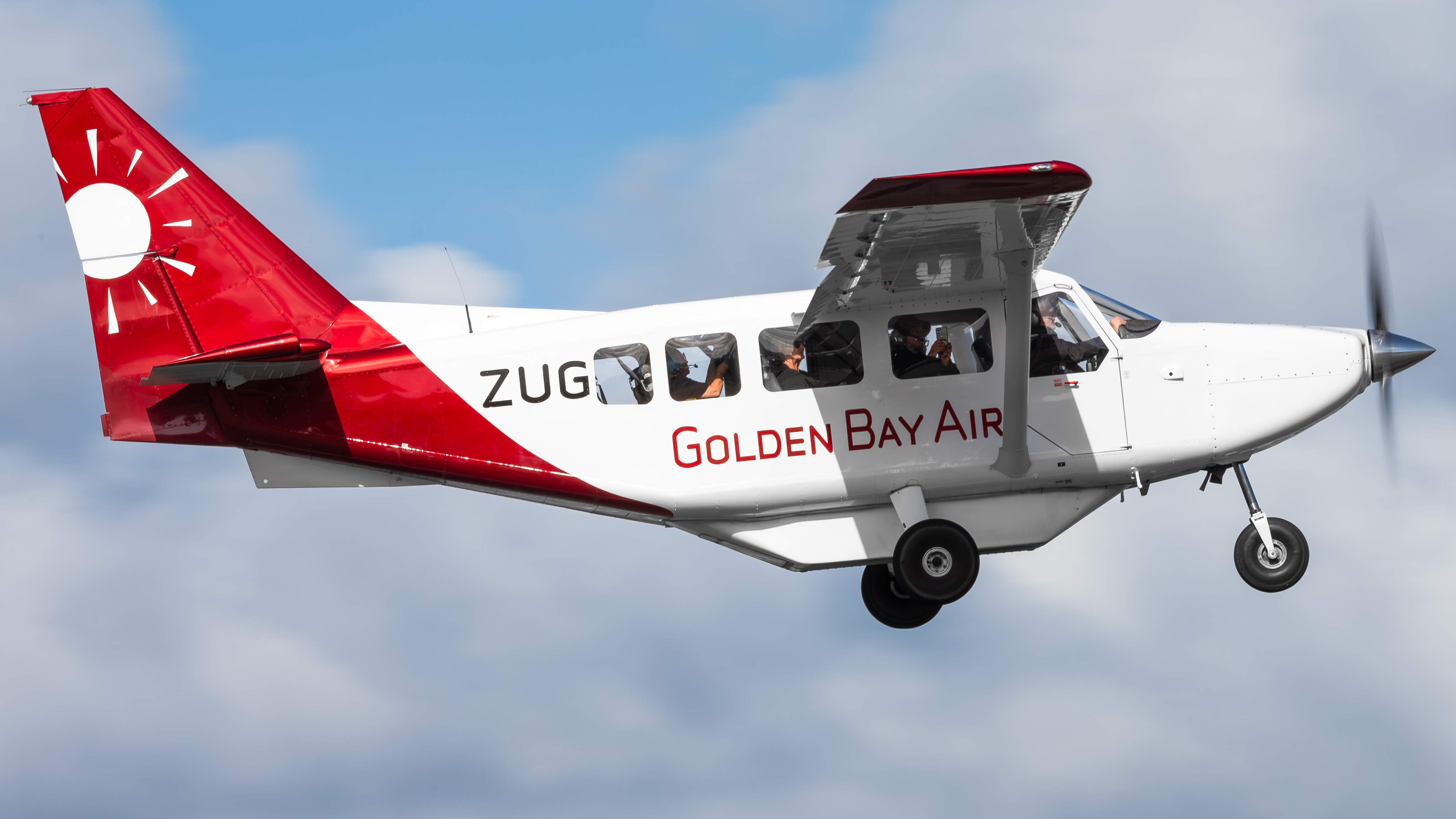 Full size: Golden Bay Air Gippsland GA-8 Airvan ZK-ZUG at Wellington International Airport