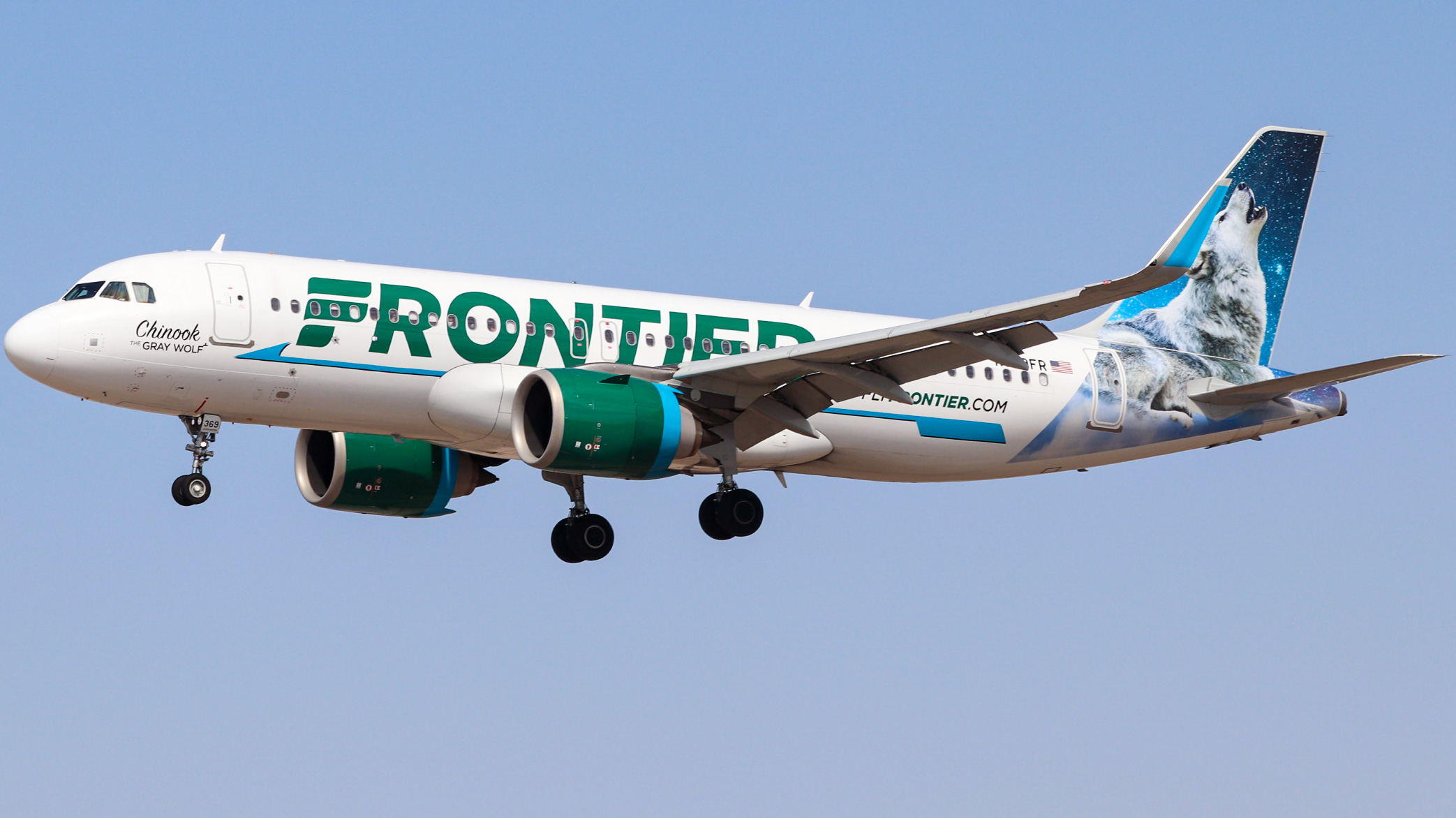 Full size: Frontier Airlines Airbus A320NEO N369FR at Harry Reid International Airport